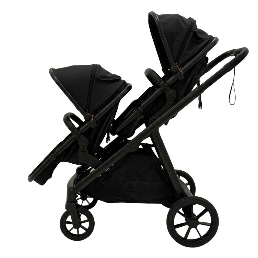 The Tribe Double Pram – Frame & 2 x Carrycot/Toddler Seat