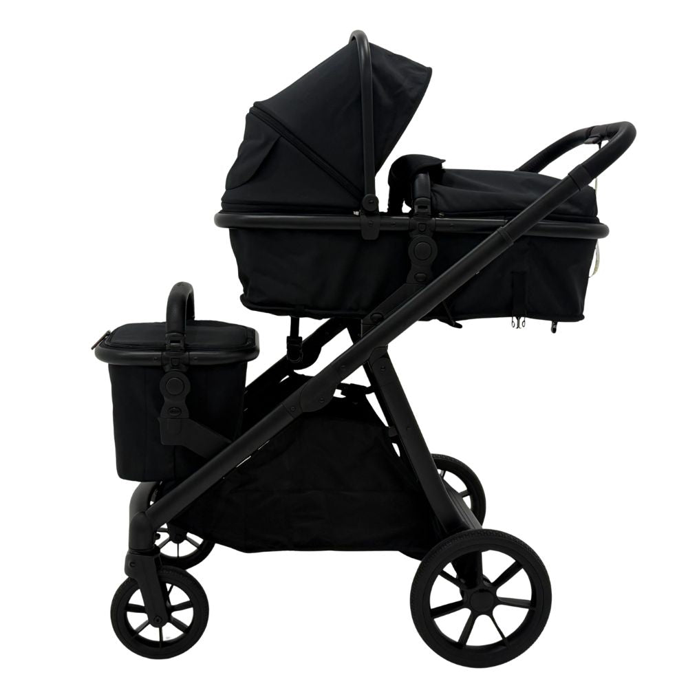 The Tribe Double Pram – Frame & 2 x Carrycot/Toddler Seat