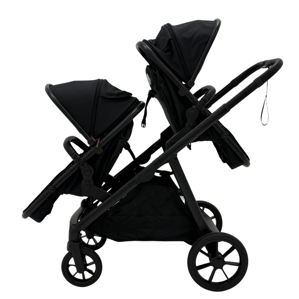 The Tribe Double Pram – Frame & 2 x Carrycot/Toddler Seat