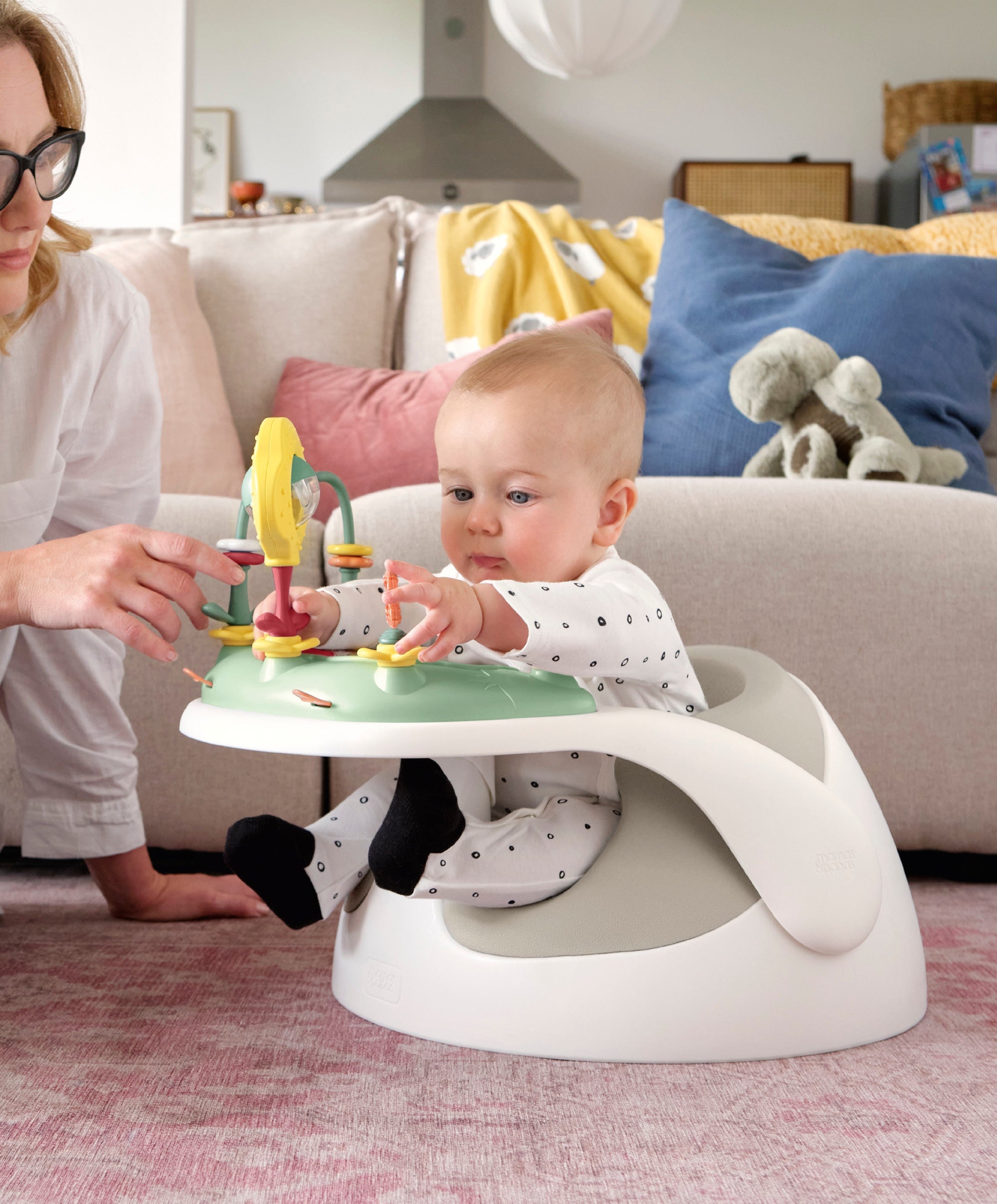 Mamas & Papas Snug Floor Seat with Activity Tray - Clay