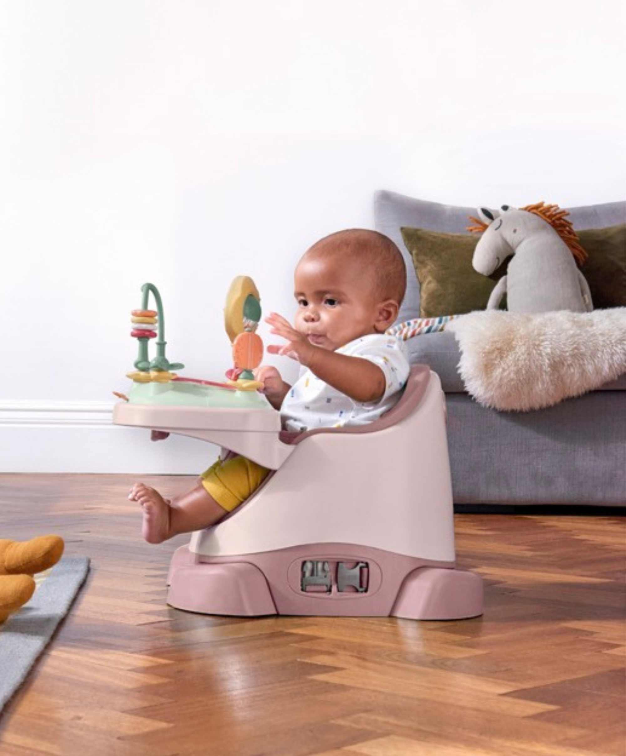 Mamas & Papas Bug 3-in-1 Floor & Booster Seat with Activity Tray - Blossom