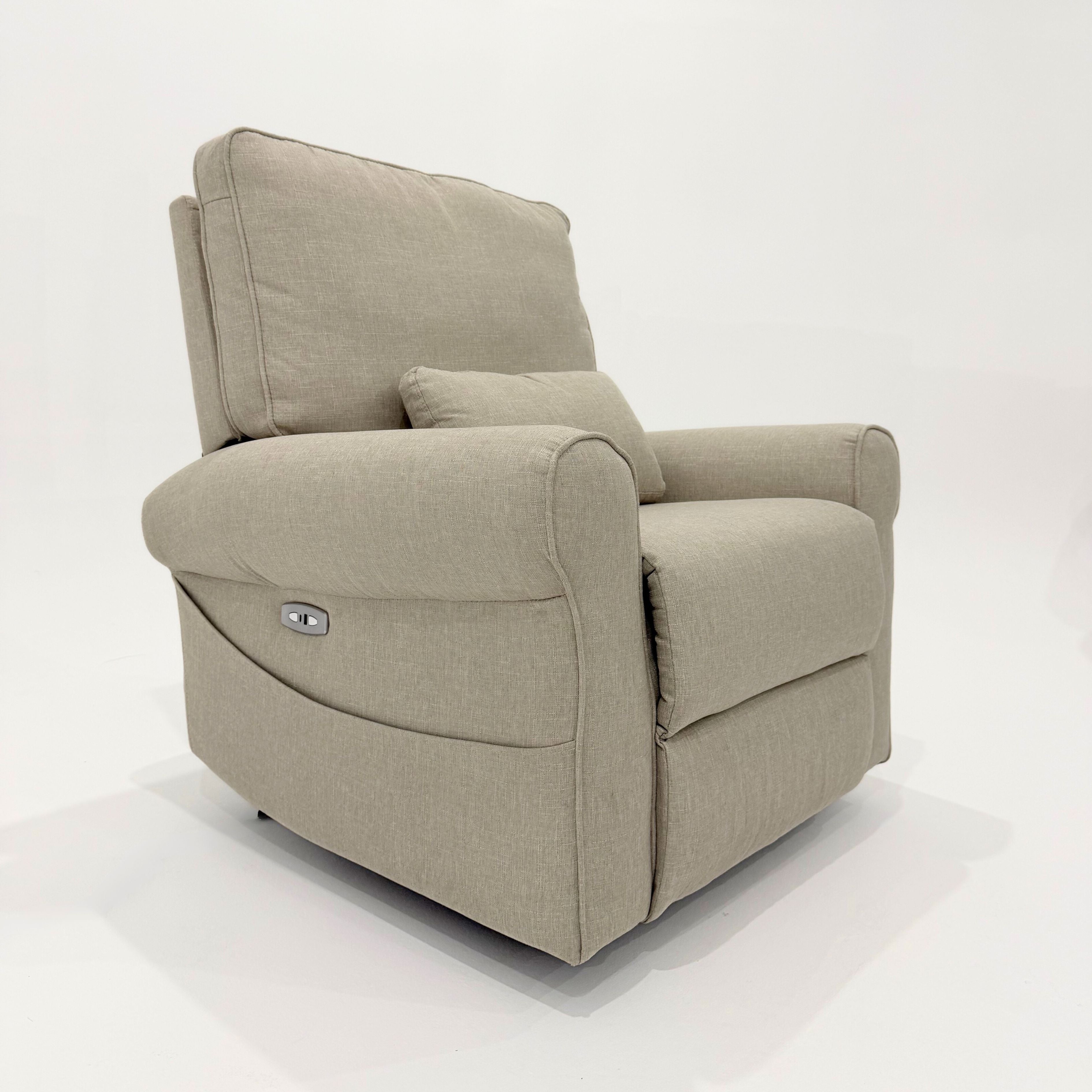 Electric Nursery Glider Recliner Chair - Linen Nursing & Feeding Chair - Oatmeal