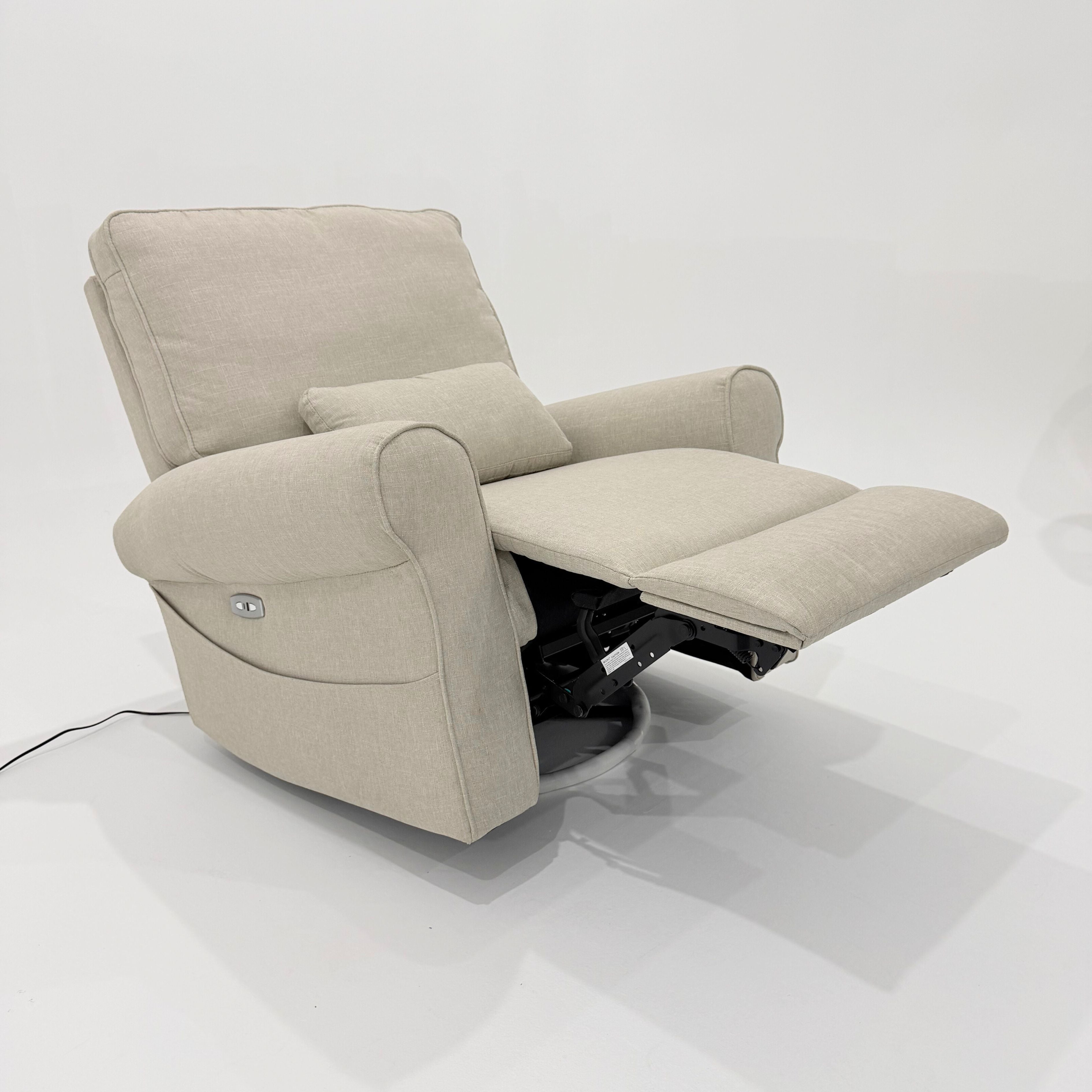 Electric Nursery Glider Recliner Chair - Linen Nursing & Feeding Chair - Oatmeal