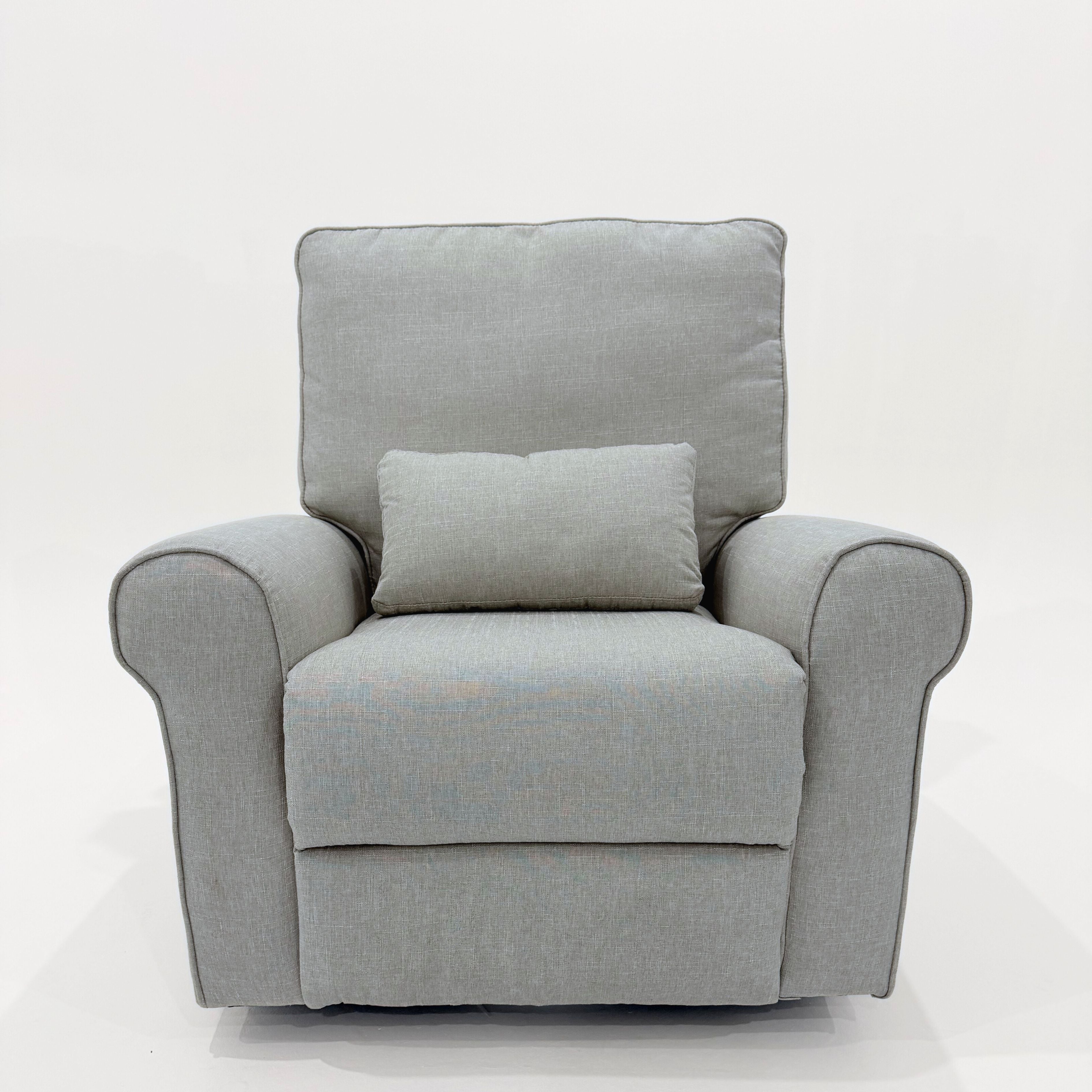 Deluxe Electric Linen Reclining Glider Feeding Chair- Grey/Beige Blend (Pre Order for JULY)