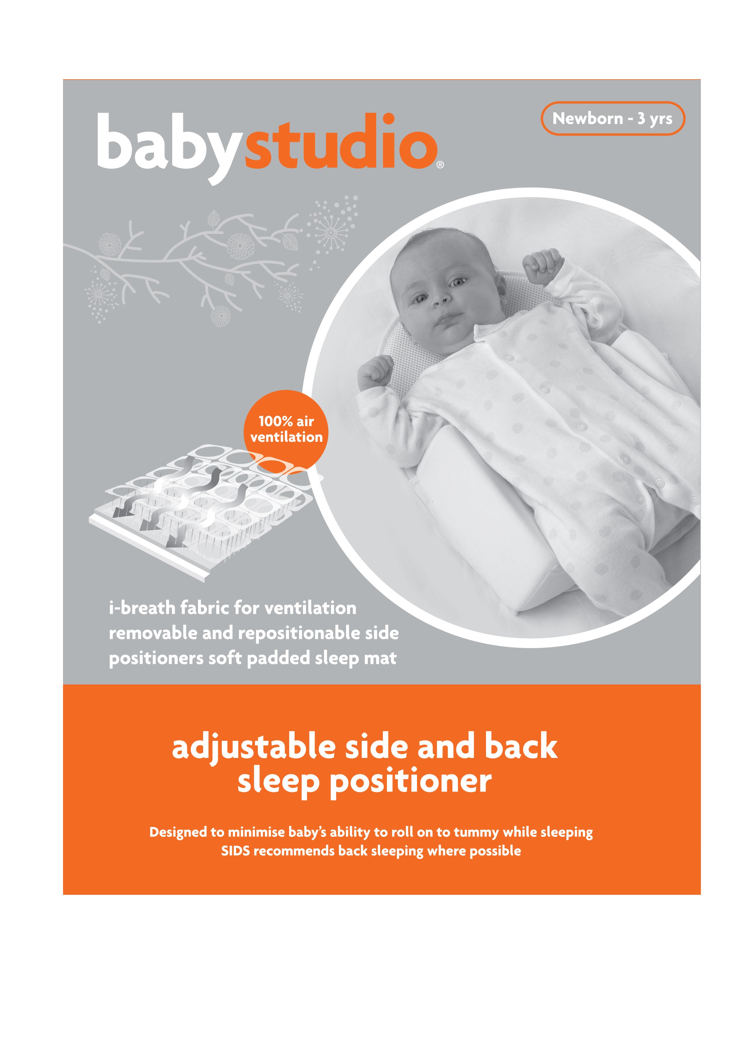 Babystudio Baby Side and Back Sleep Positioner