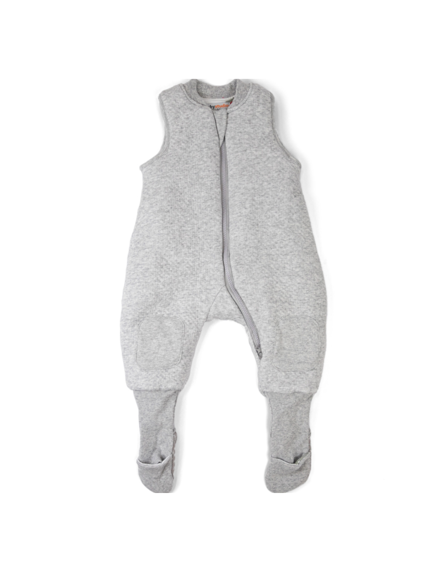 warmies cotton sleeveless with legs 2.5 TOG - Grey Marle/Grey Lines