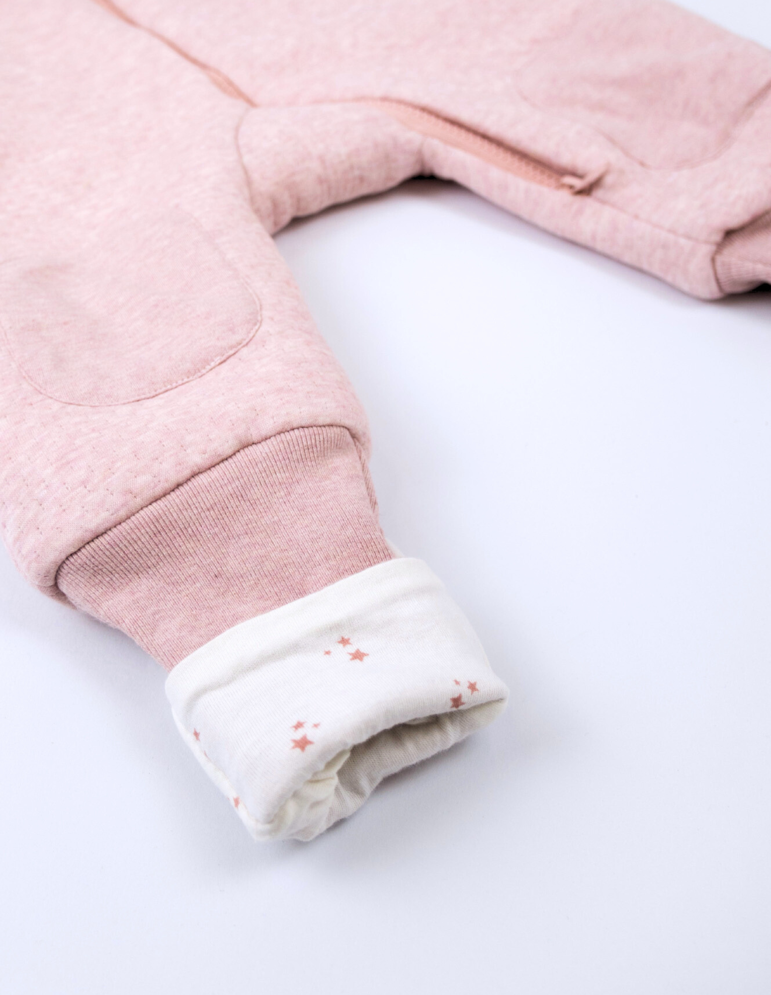 warmies cotton sleeveless sleeping bag with legs 2.5 TOG - dusty pink/pink stars
