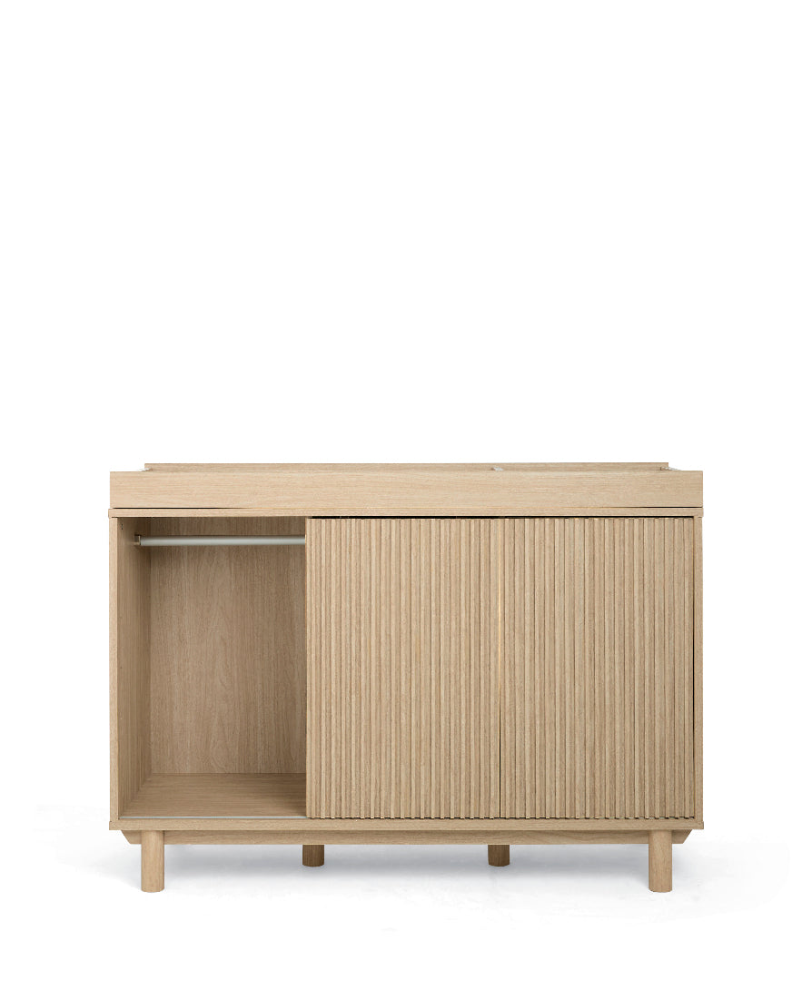 Oska Cotbed & 3 drawer WIDE Dresser Bundle (5 Pieces) - Oak