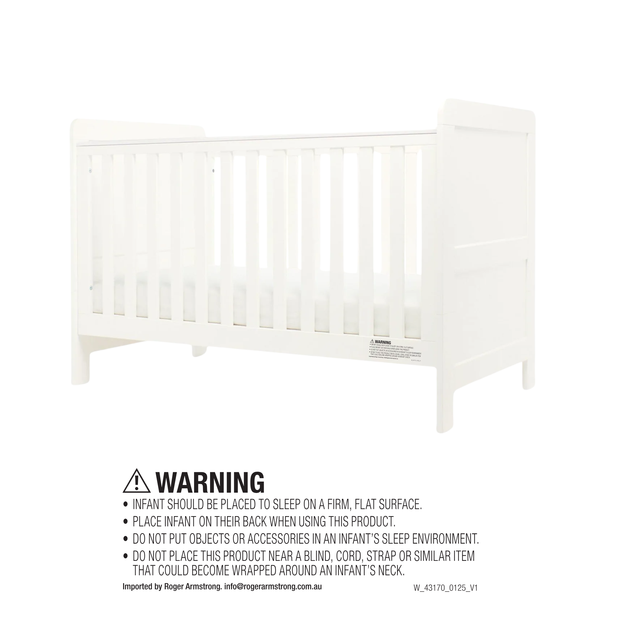 Mamas & Papas Hampden Cotbed - White