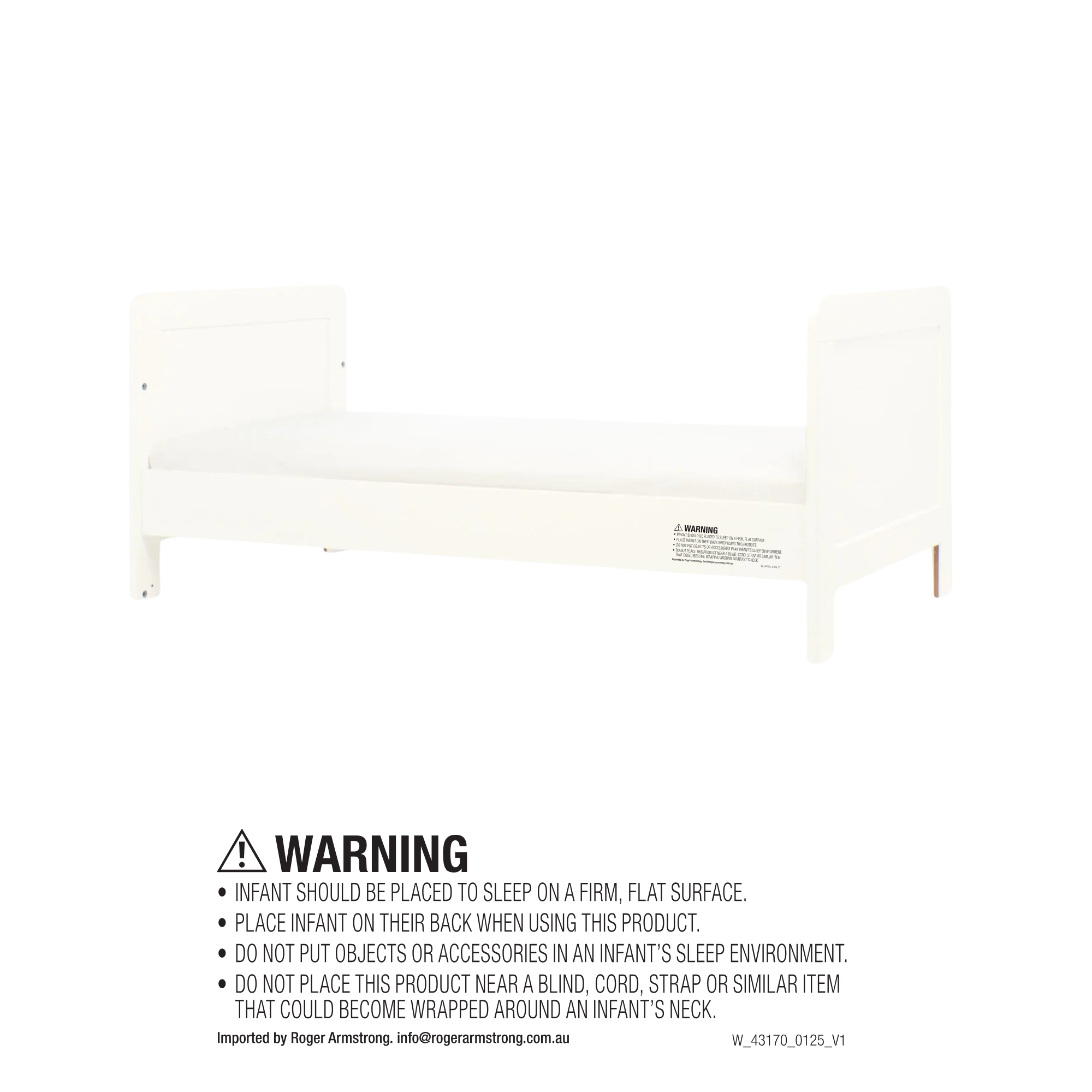 Mamas & Papas Hampden 4 Piece Set with Cotbed, Mattress, Fitted Sheets & Mattress Protector - White (Presale for July)