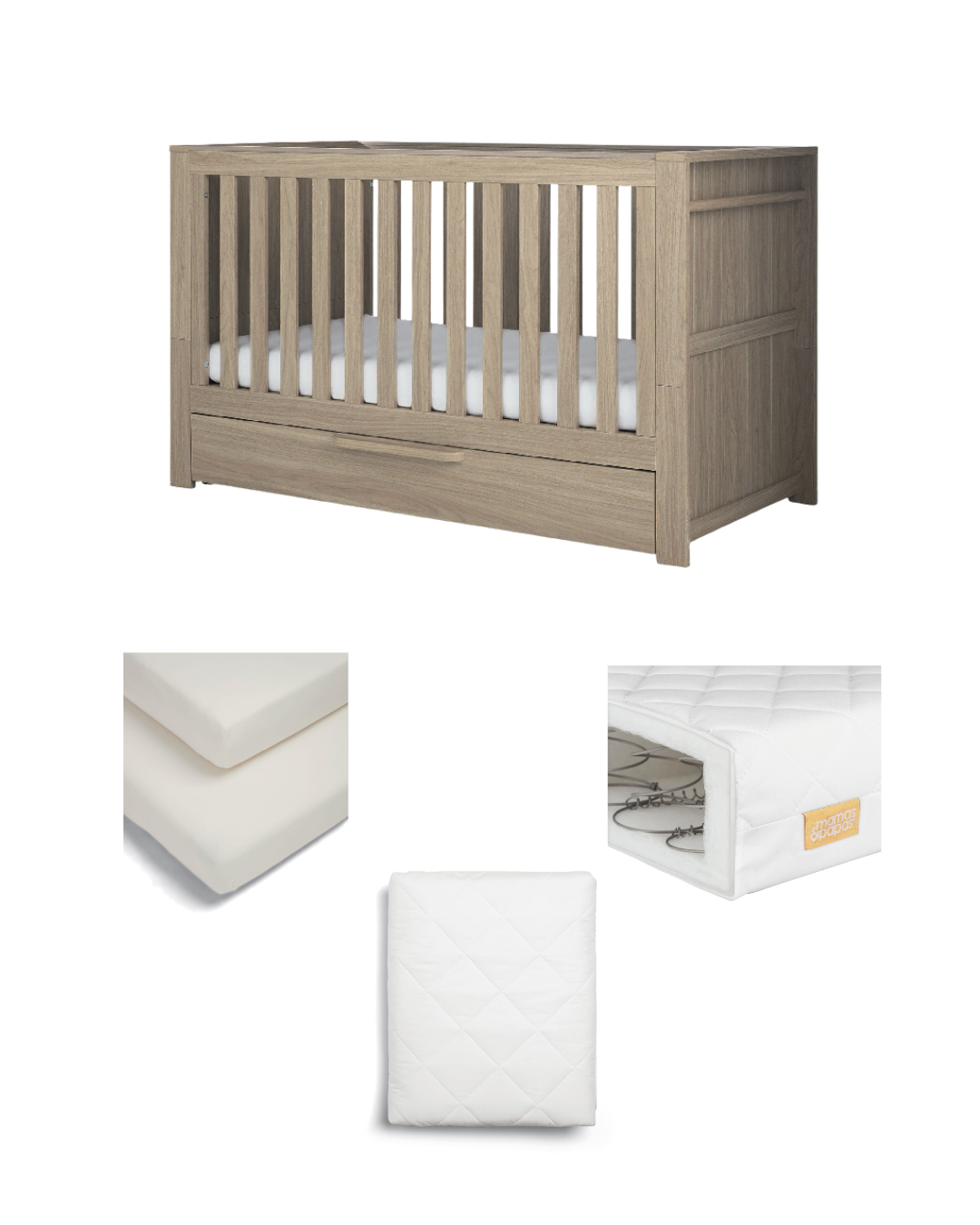 Mamas & Papas Franklin 4-Piece Nursery Set – Oak