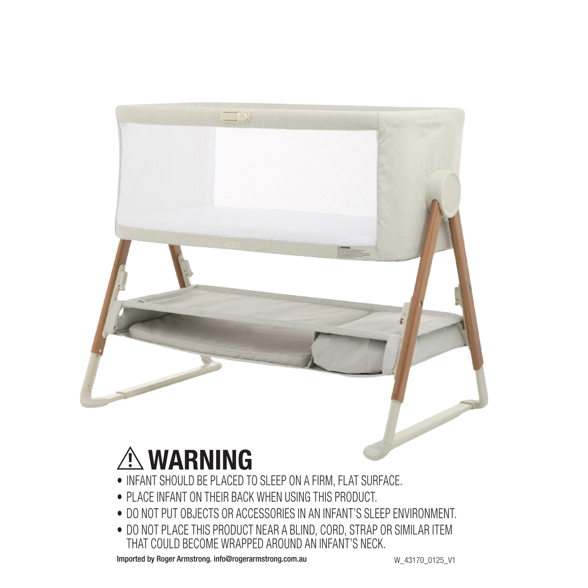 Lua V2 Bedside Crib - Fawn