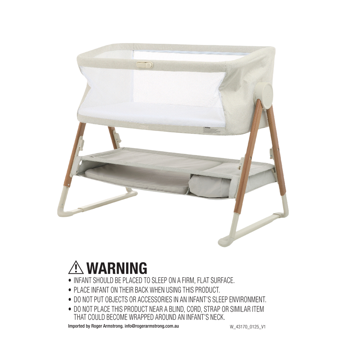 Lua V2 Bedside Crib - Fawn