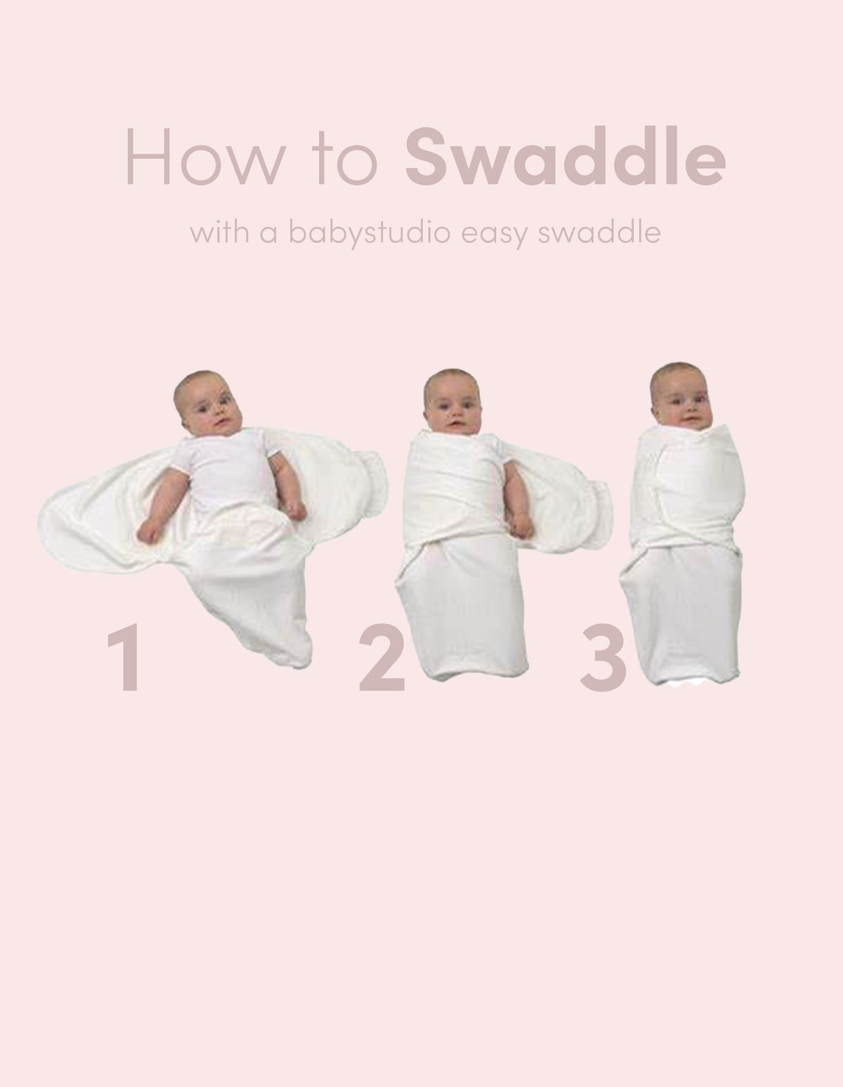 babystudio swaddlewrap cotton large (3-9m) - rose