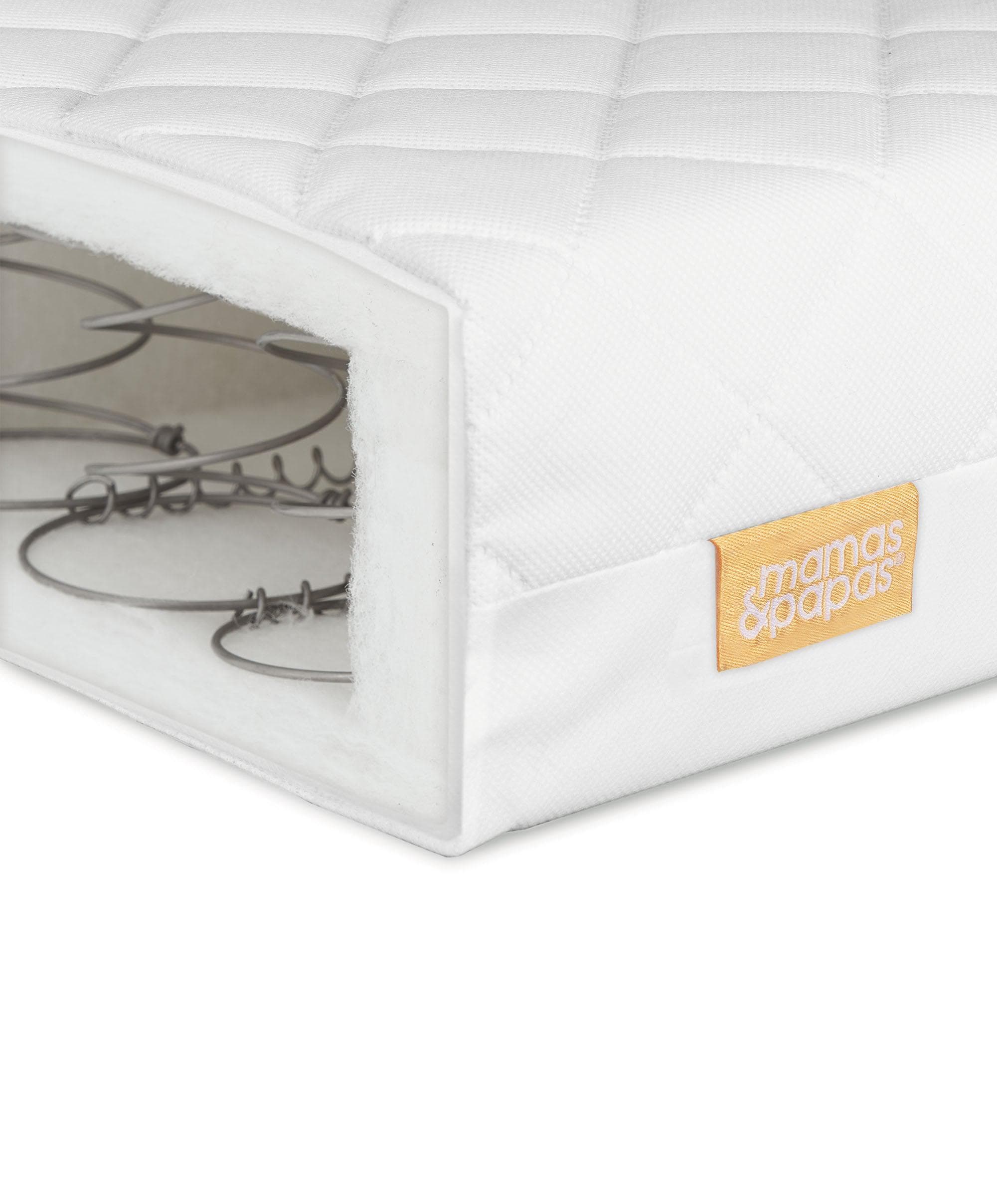 Harwell White 4 Piece Set with Cotbed, Mattress, Fitted Sheets & Mattress Protector