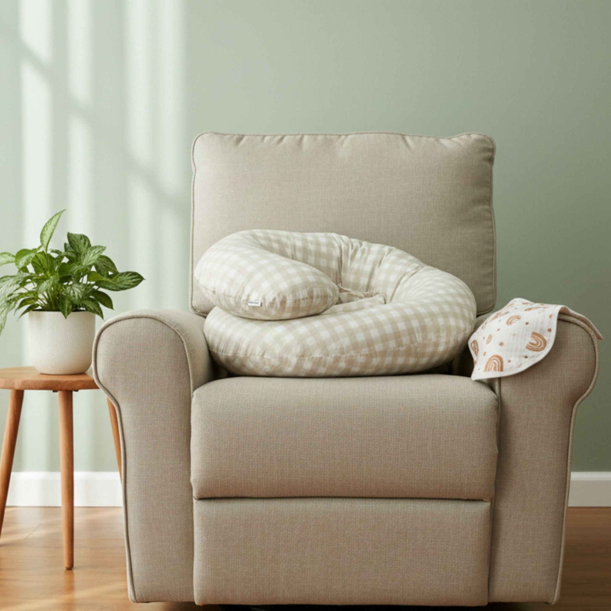 The Ultimate Nursing Bundle – Recliner + Body Pillow + Burpy Bib