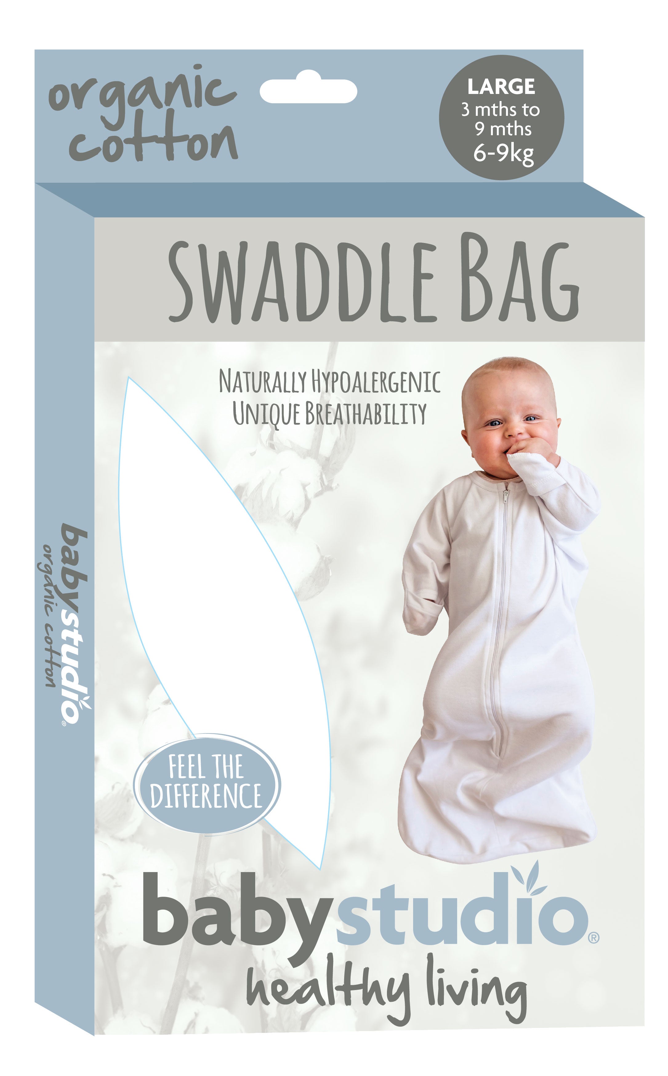 Babystudio Organic Cotton all-in-one Swaddlebag (3-9M) - Various Designs