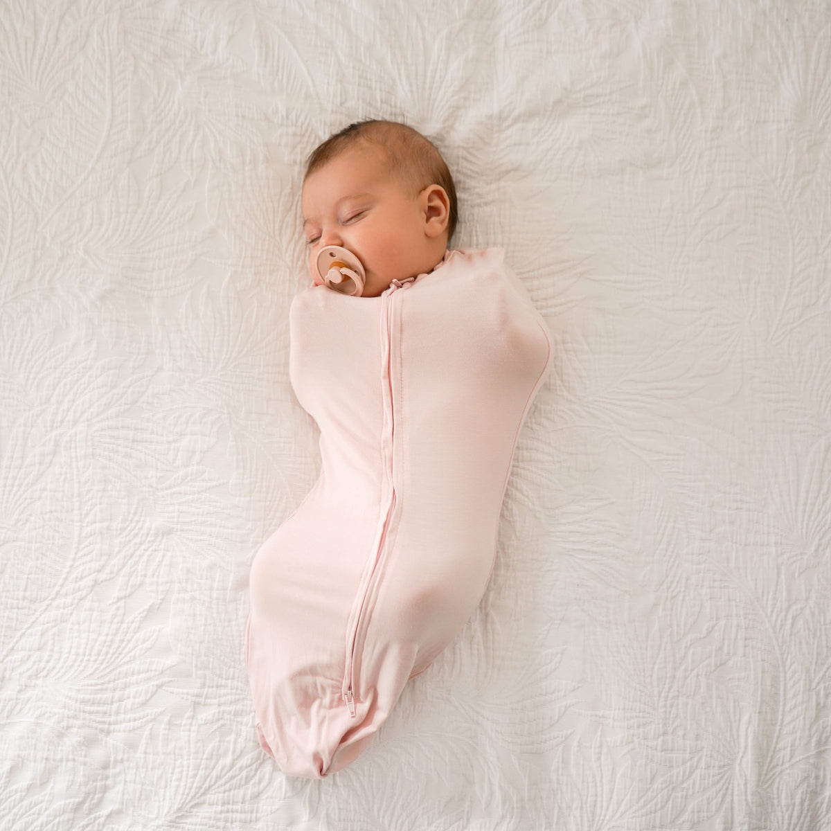 Babystudio Organic Cotton Swaddle Pouch 0.5 TOG Small (0-3 months) - DUSTY PINK