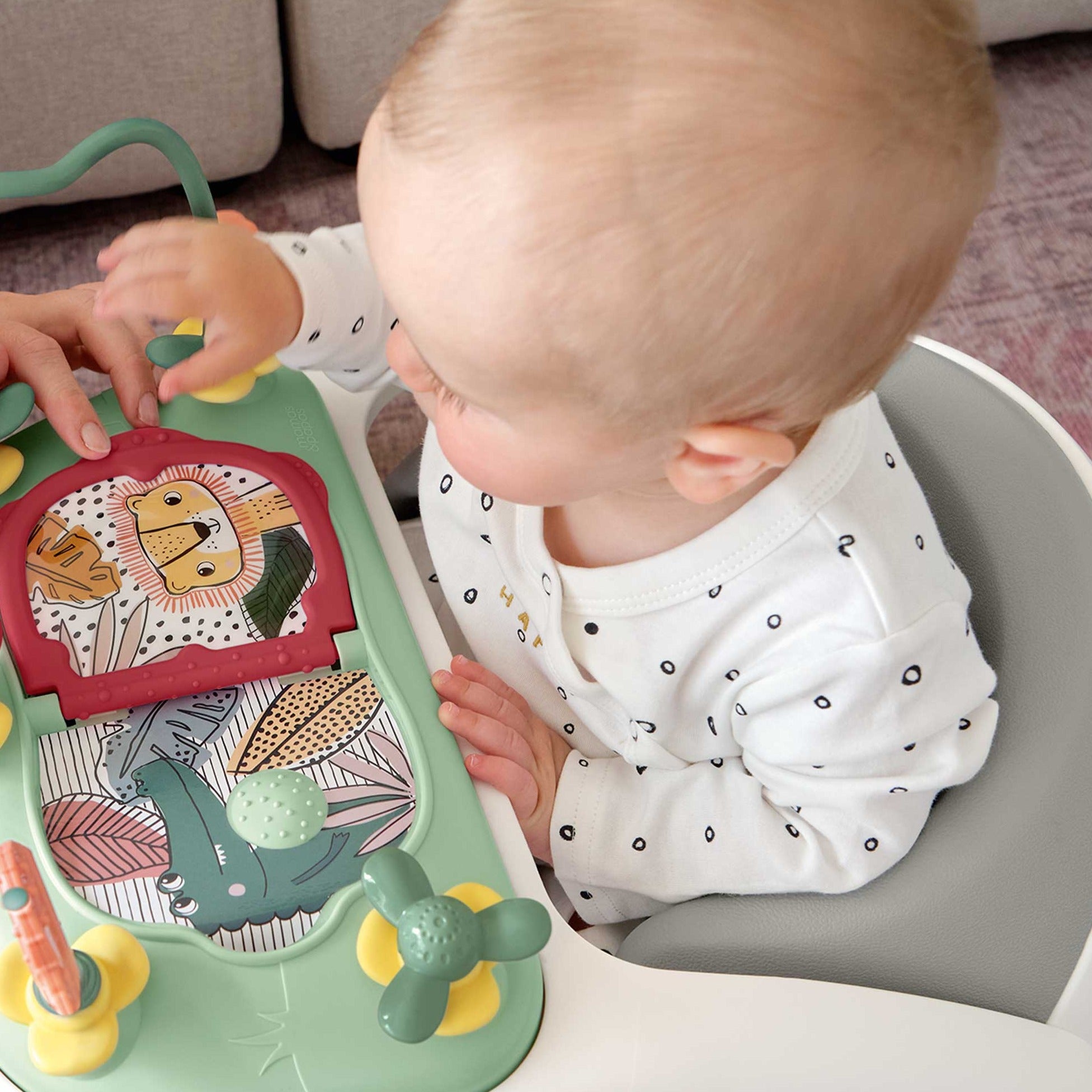 Mamas & Papas Snug Floor Seat with Activity Tray - Pebble Grey (with FREE splash mat)