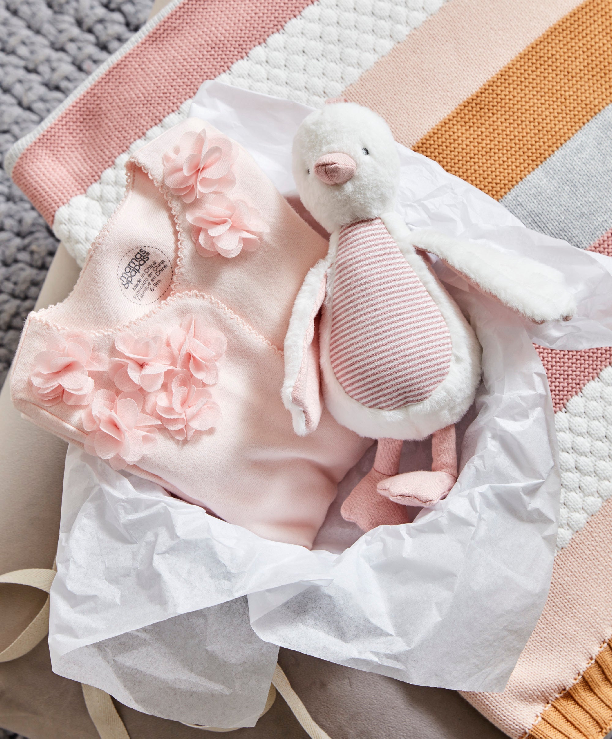 Mamas & Papas Activity Soft Toy Chime Toy - Duck Pink