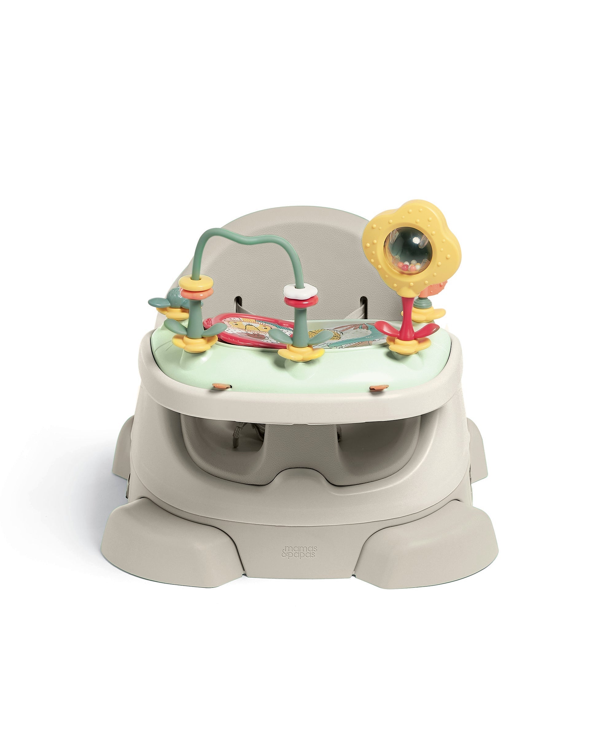 Mamas & Papas Bug 3-in-1 Floor & Booster Seat Bundle and activity bar - clay