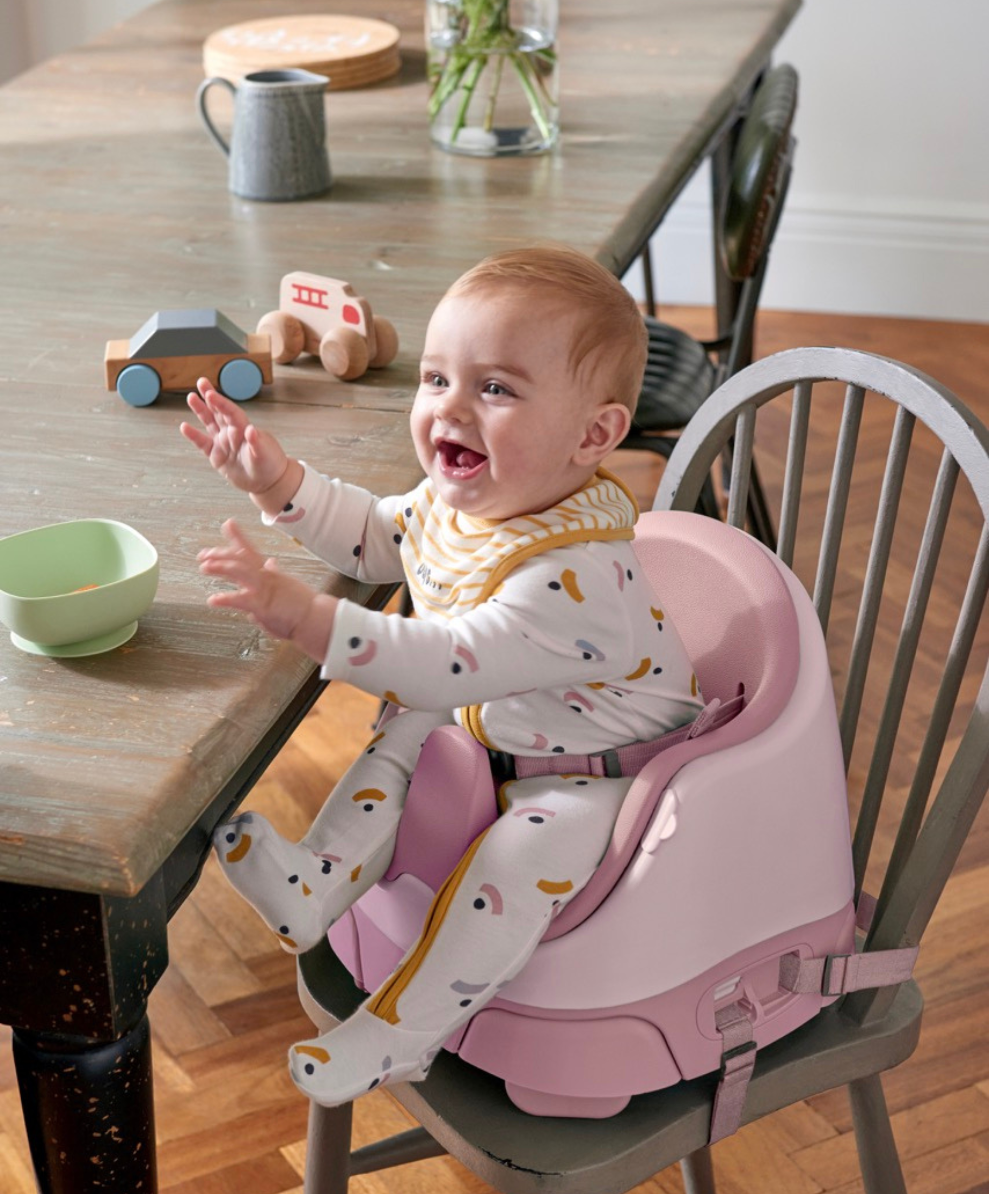 Mamas & Papas Bug 3-in-1 Floor & Booster Seat with Activity Tray - Blossom