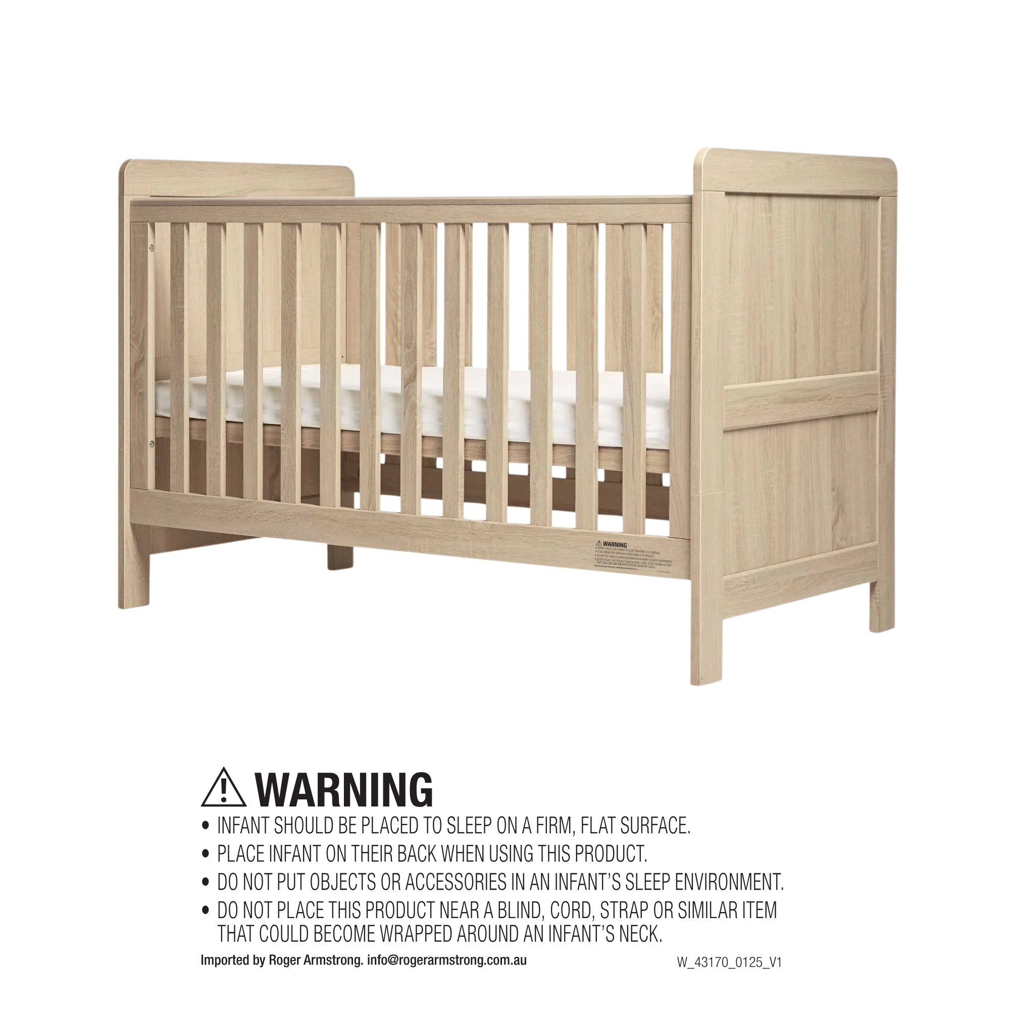 Mamas & Papas Atlas Cotbed - Light Oak