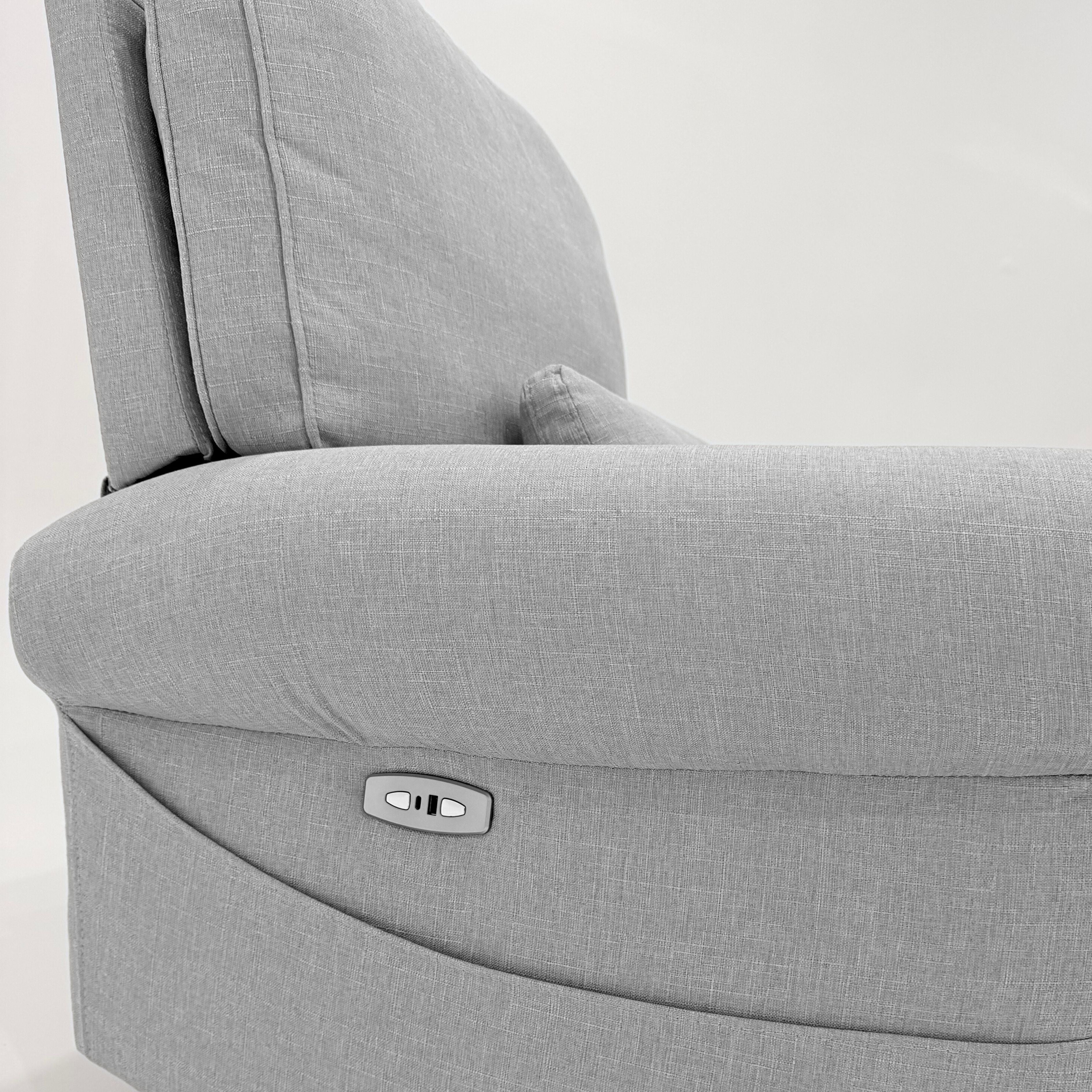 Deluxe Electric Linen Reclining Glider Feeding Chair- Grey/Beige Blend (Pre Order for JULY)