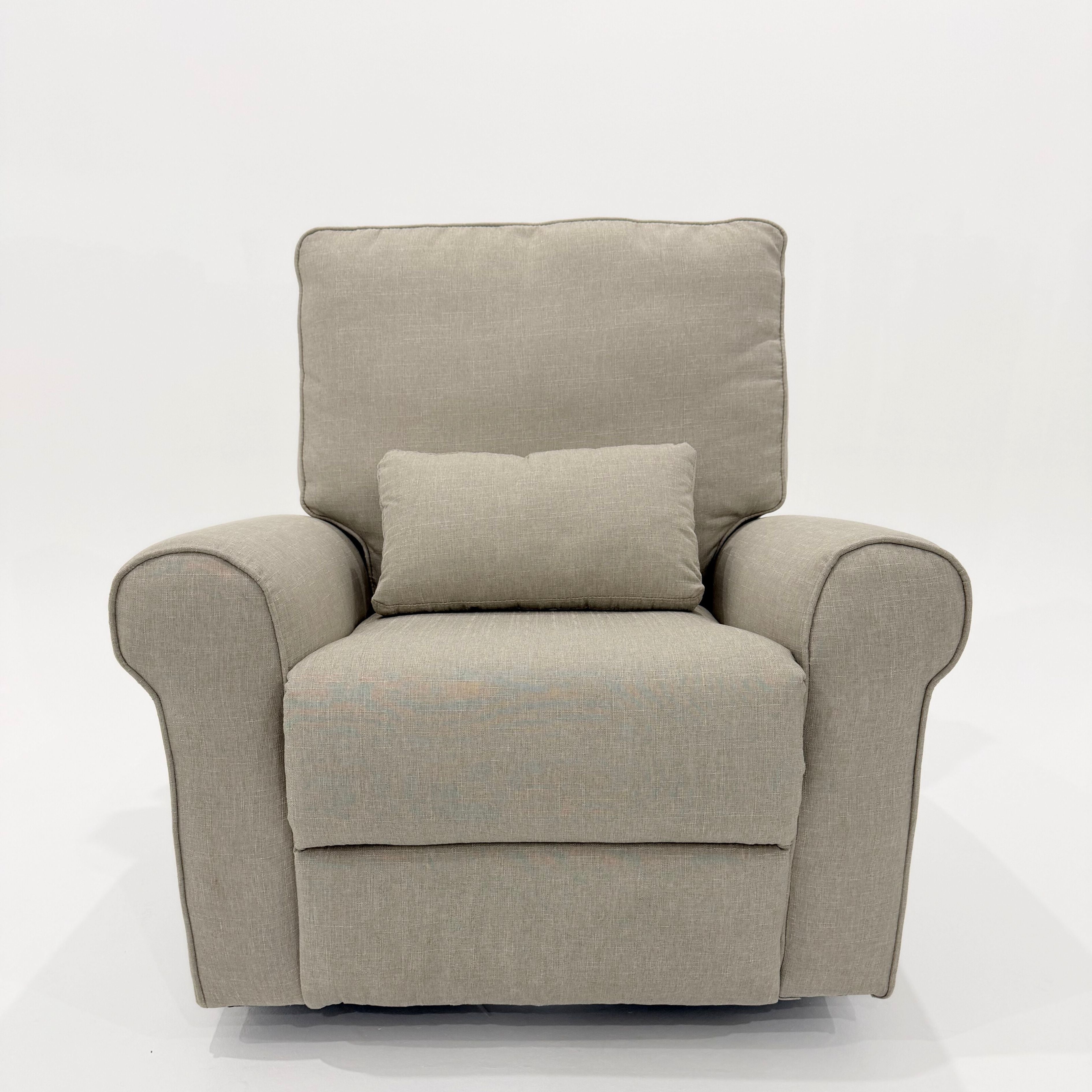 Deluxe Electric Linen Reclining Glider Feeding Chair- Grey/Beige Blend (Pre order for end July)