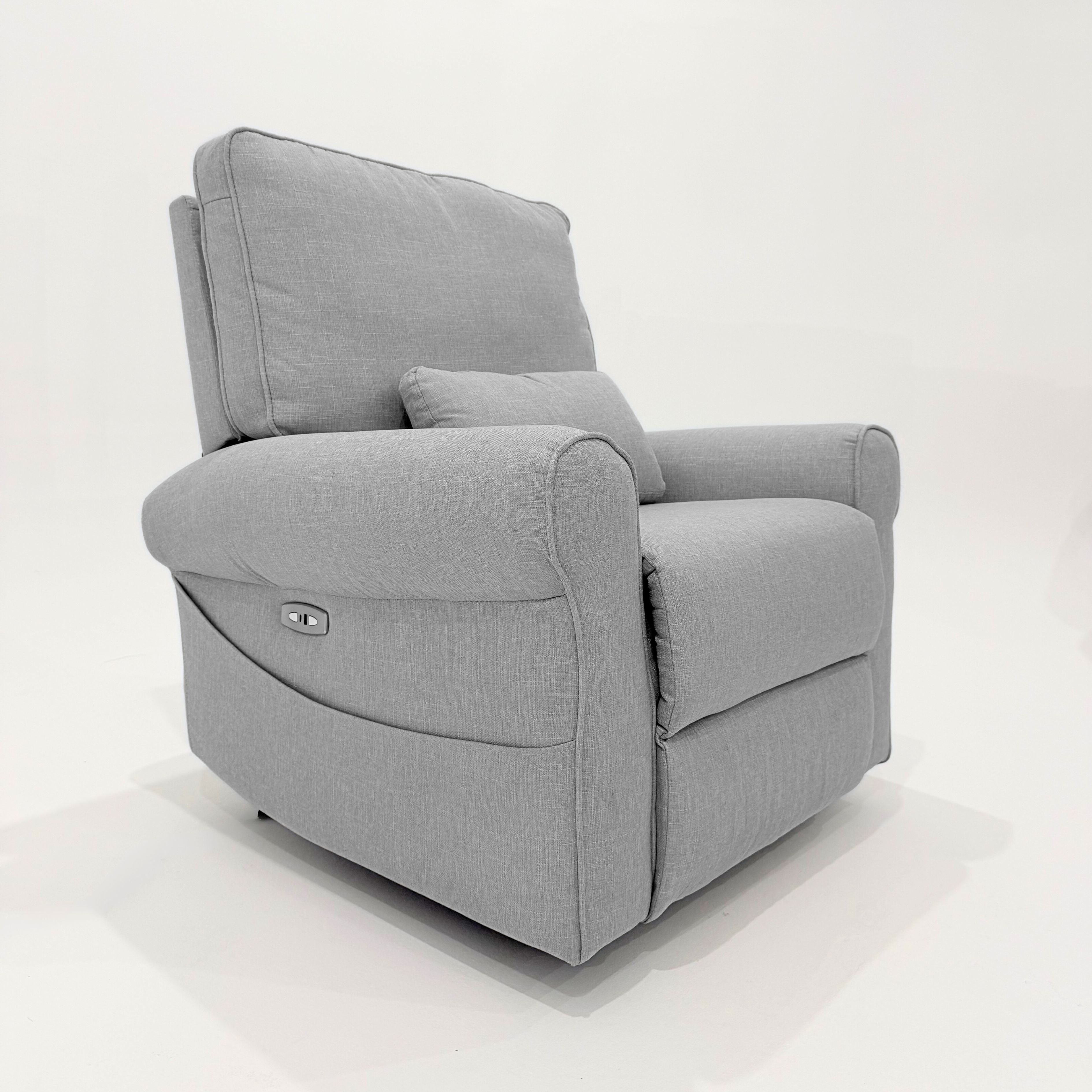 Deluxe Electric Linen Reclining Glider Feeding Chair- Grey/Beige Blend (Pre Order for JULY)