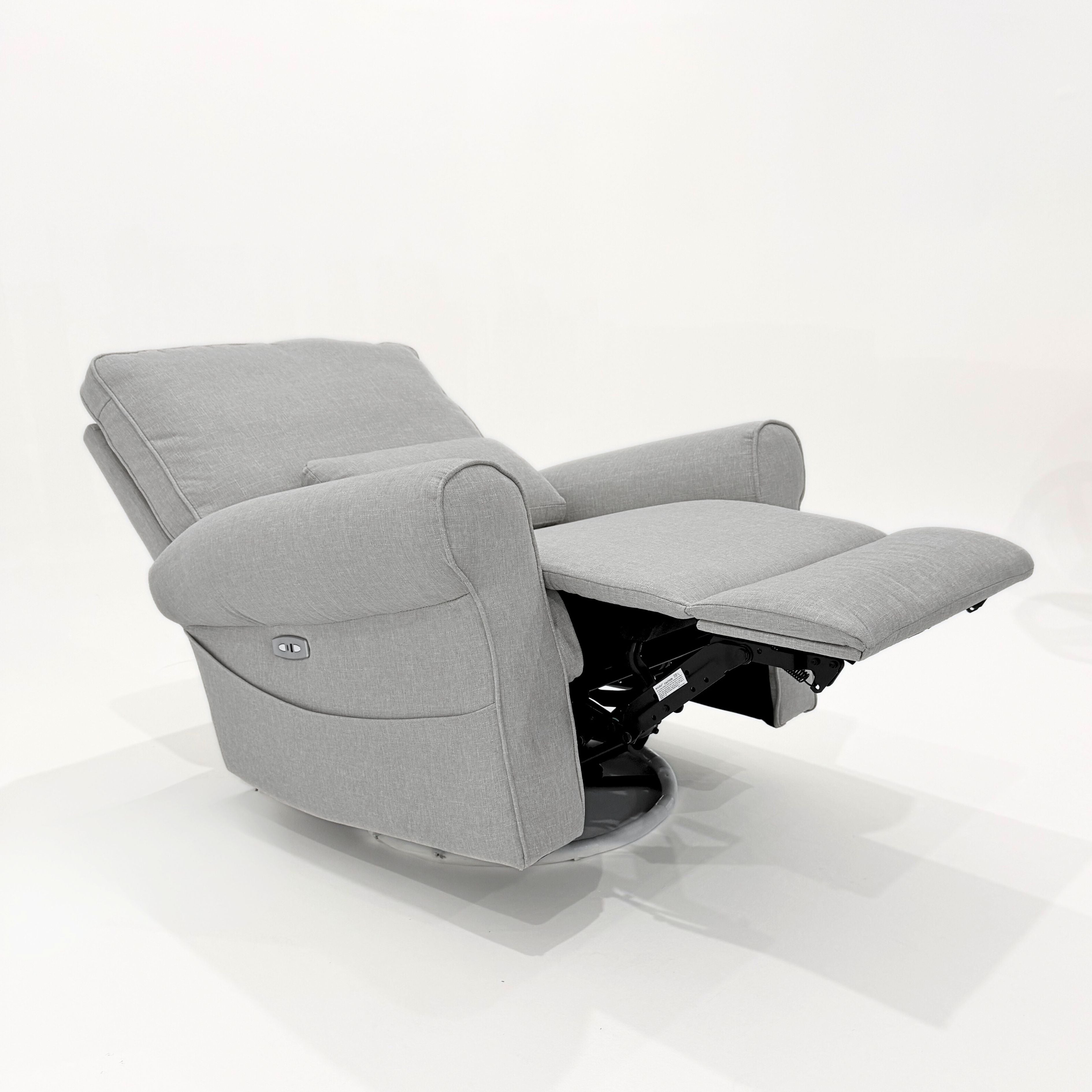 Deluxe Electric Linen Reclining Glider Feeding Chair- Grey/Beige Blend (Pre Order for JULY)