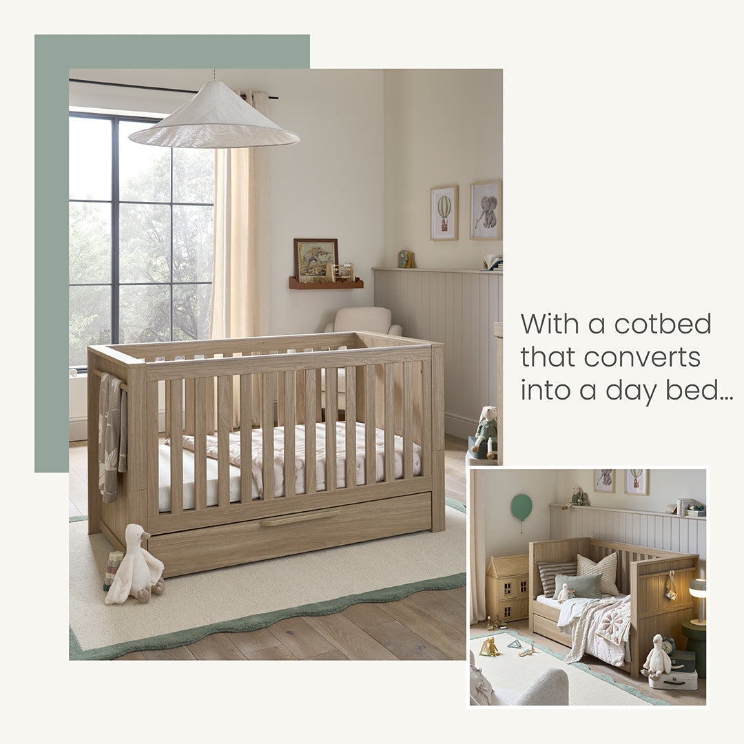 Franklin Light Oak 5 Piece Set - COT and DRESSER Set