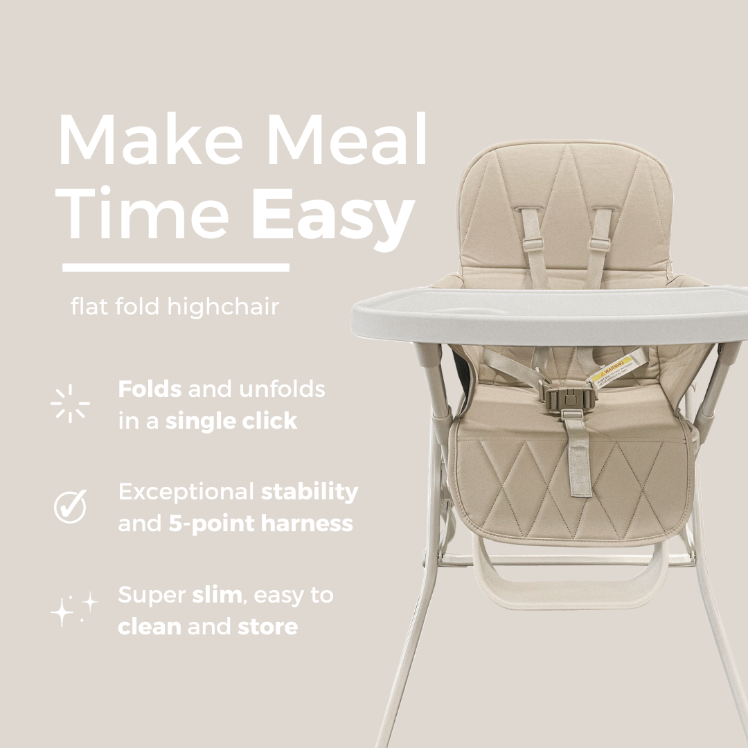 Super Slim Flat Fold High Chair - babystudio