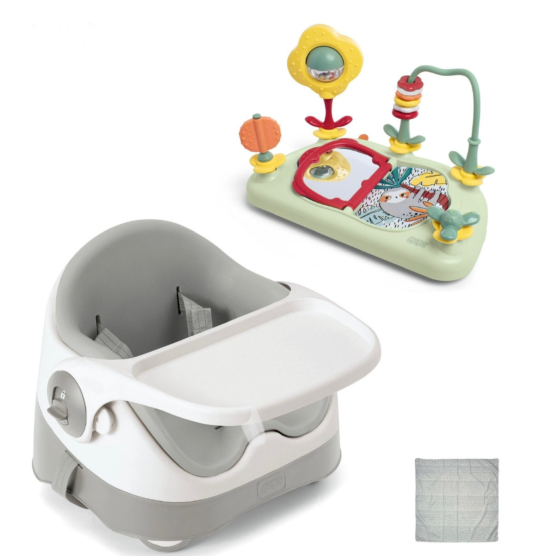Mamas & Papas Bug 3-in-1 Floor & Booster Seat Bundle (3 pieces) - Pebble Grey