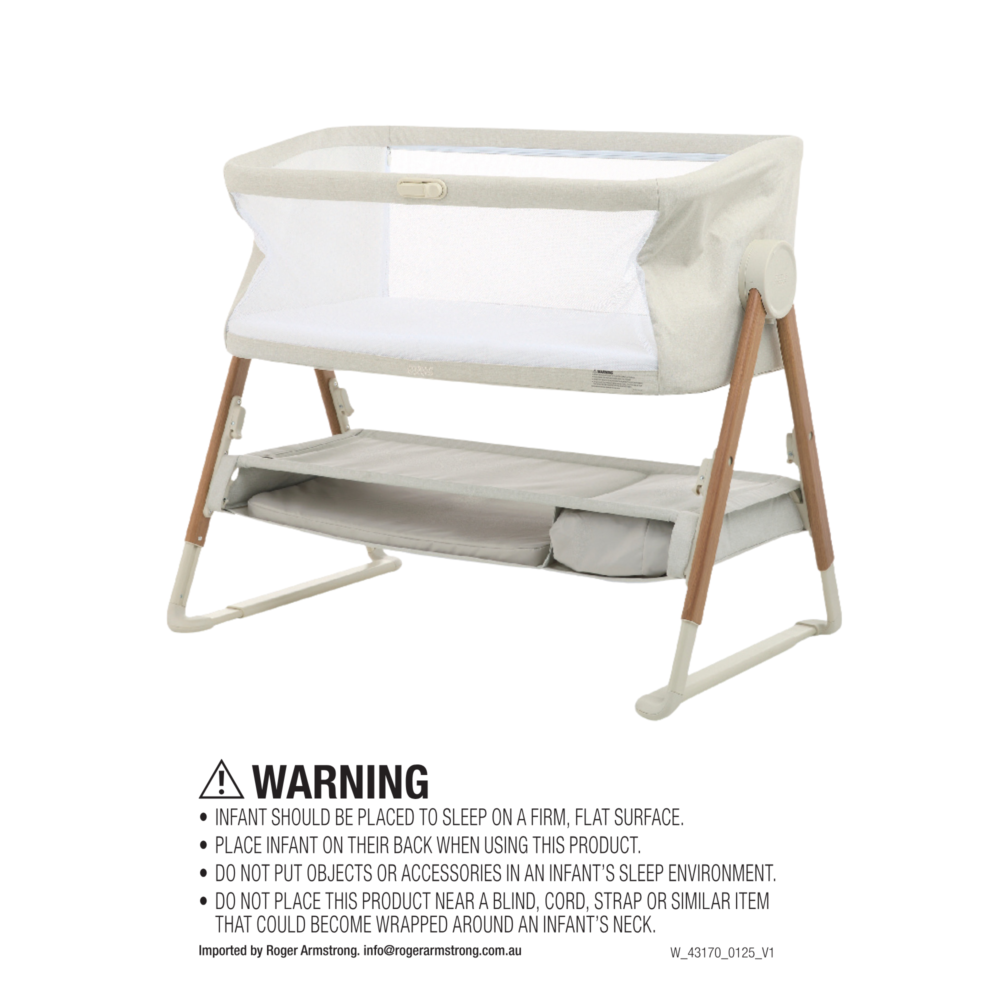 Lua V2 Bedside Crib - Fawn