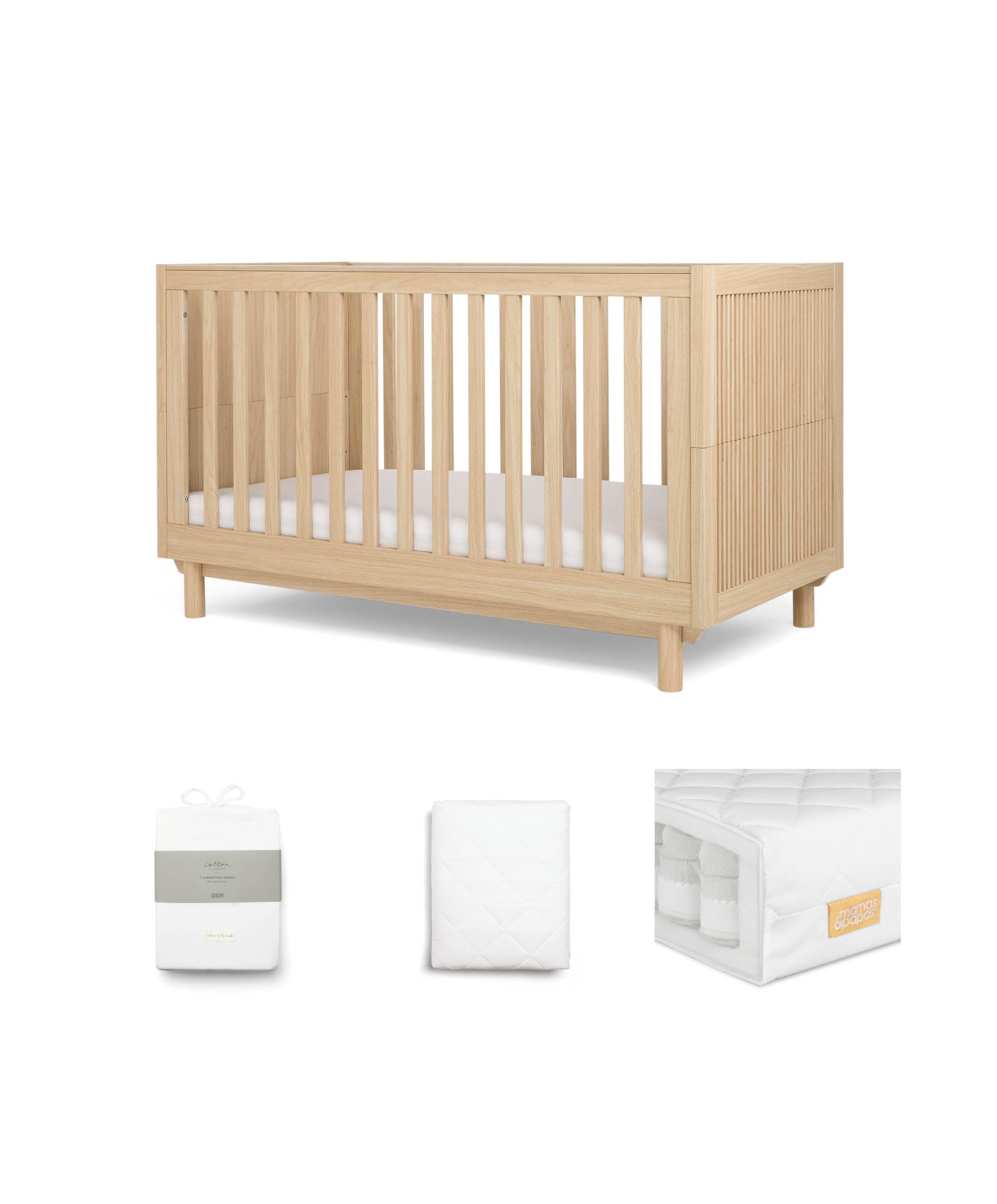 Oska Cotbed Bundle (4 Pieces) - Oak
