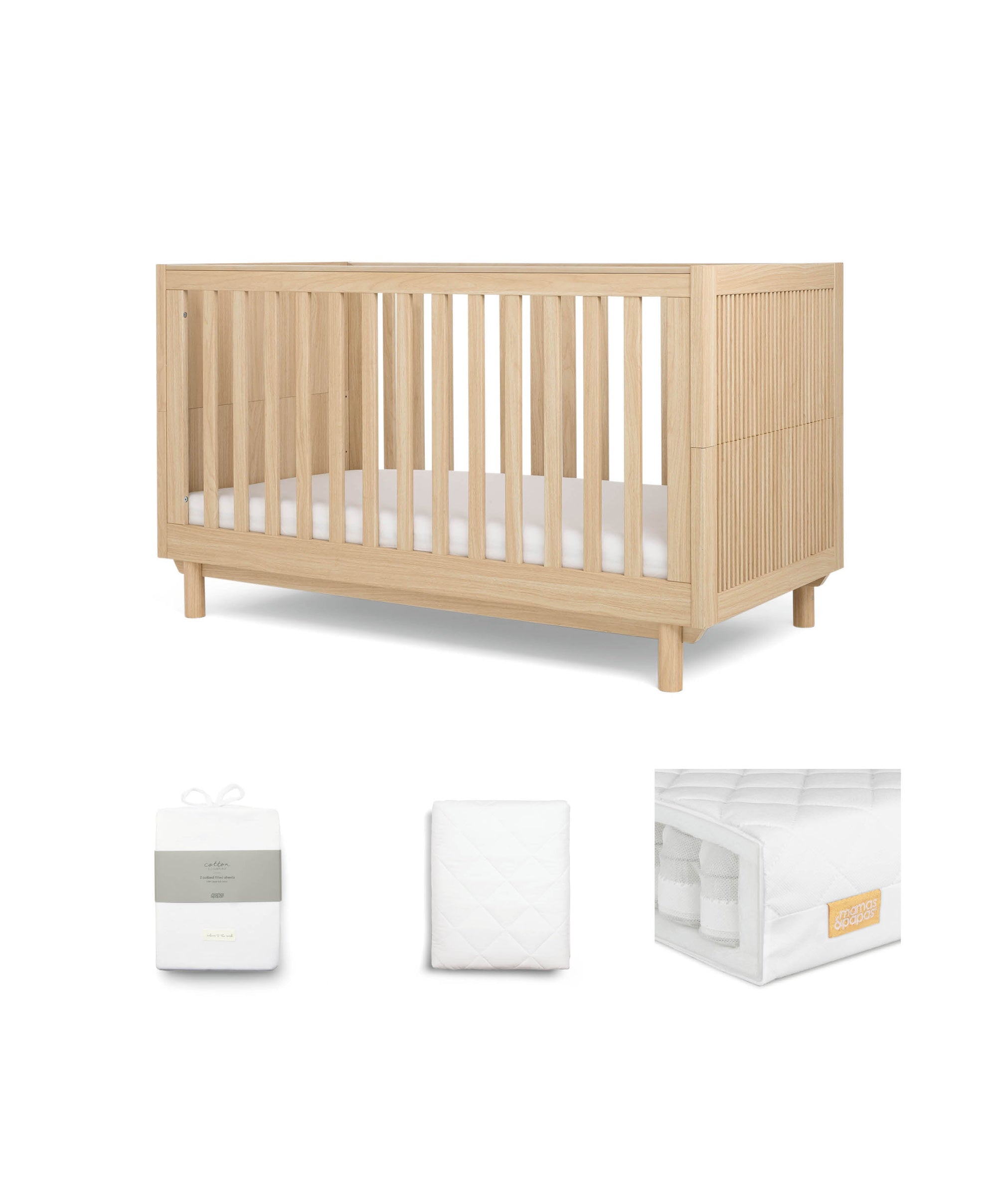 Oska Cotbed & Dresser Bundle (4 Pieces) - Oak