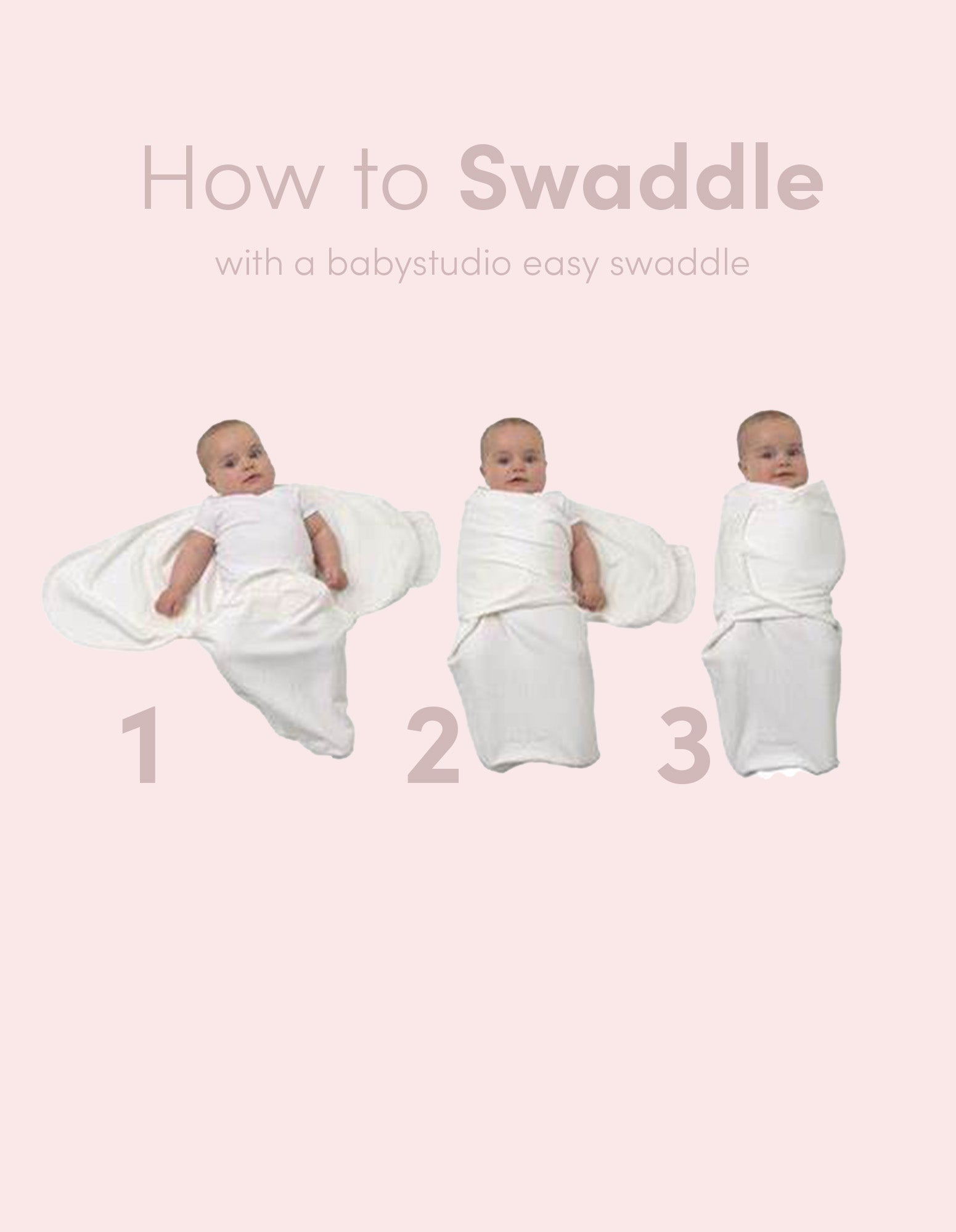 babystudio swaddlewrap cotton large (3-9m) - rose