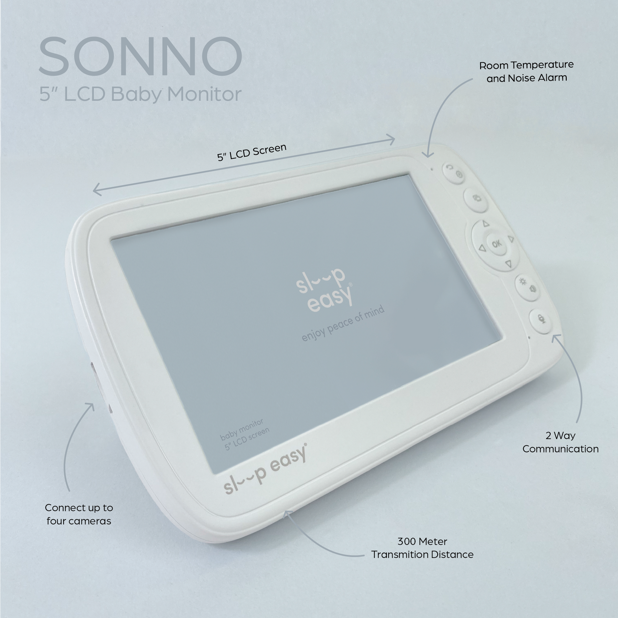 Sonno - 5"/12.7cm Crystal Clear Baby Monitor