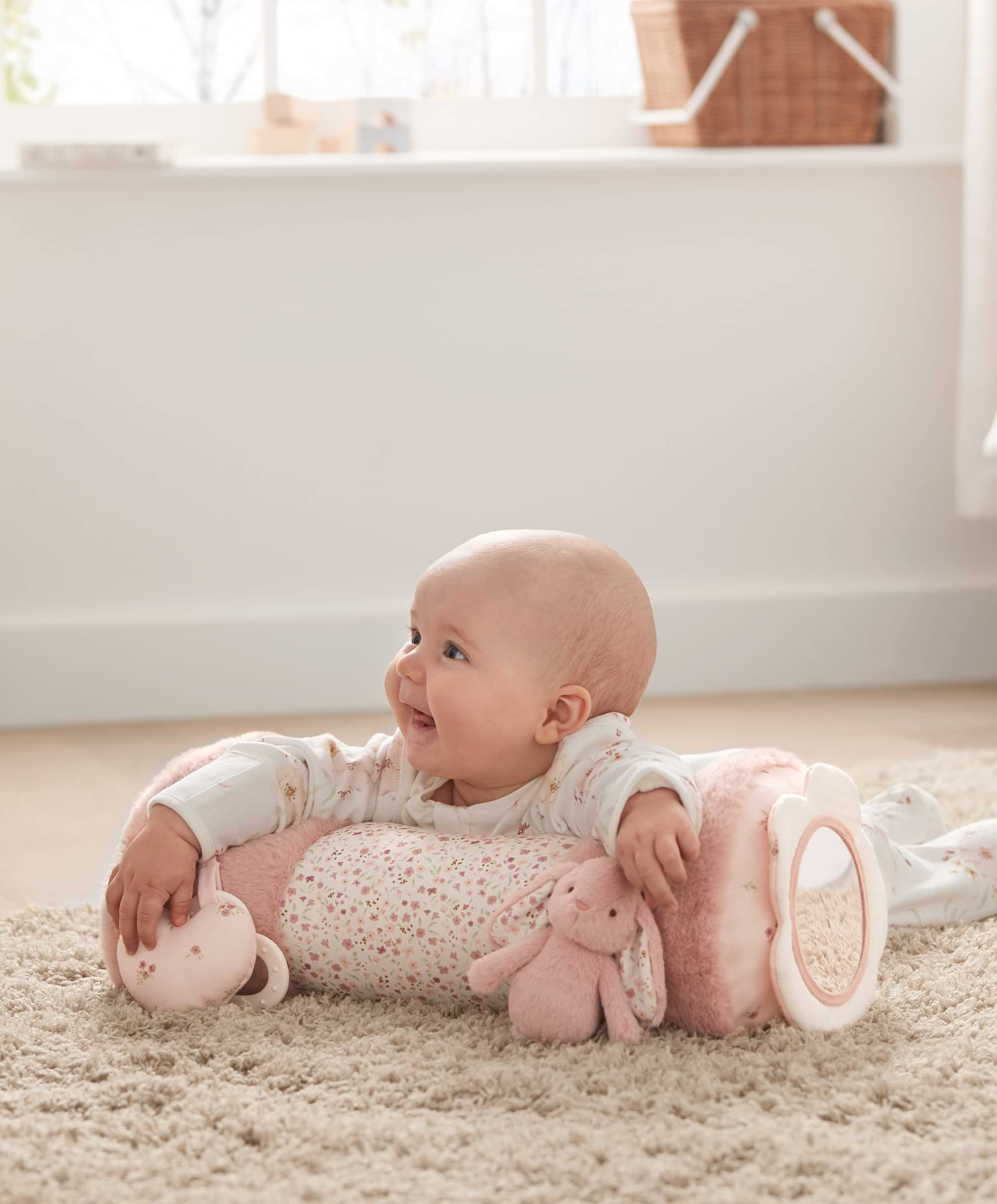 Mamas & Papas Activity Toys Welcome to the World Bunny Tummy Time Roll - Pink