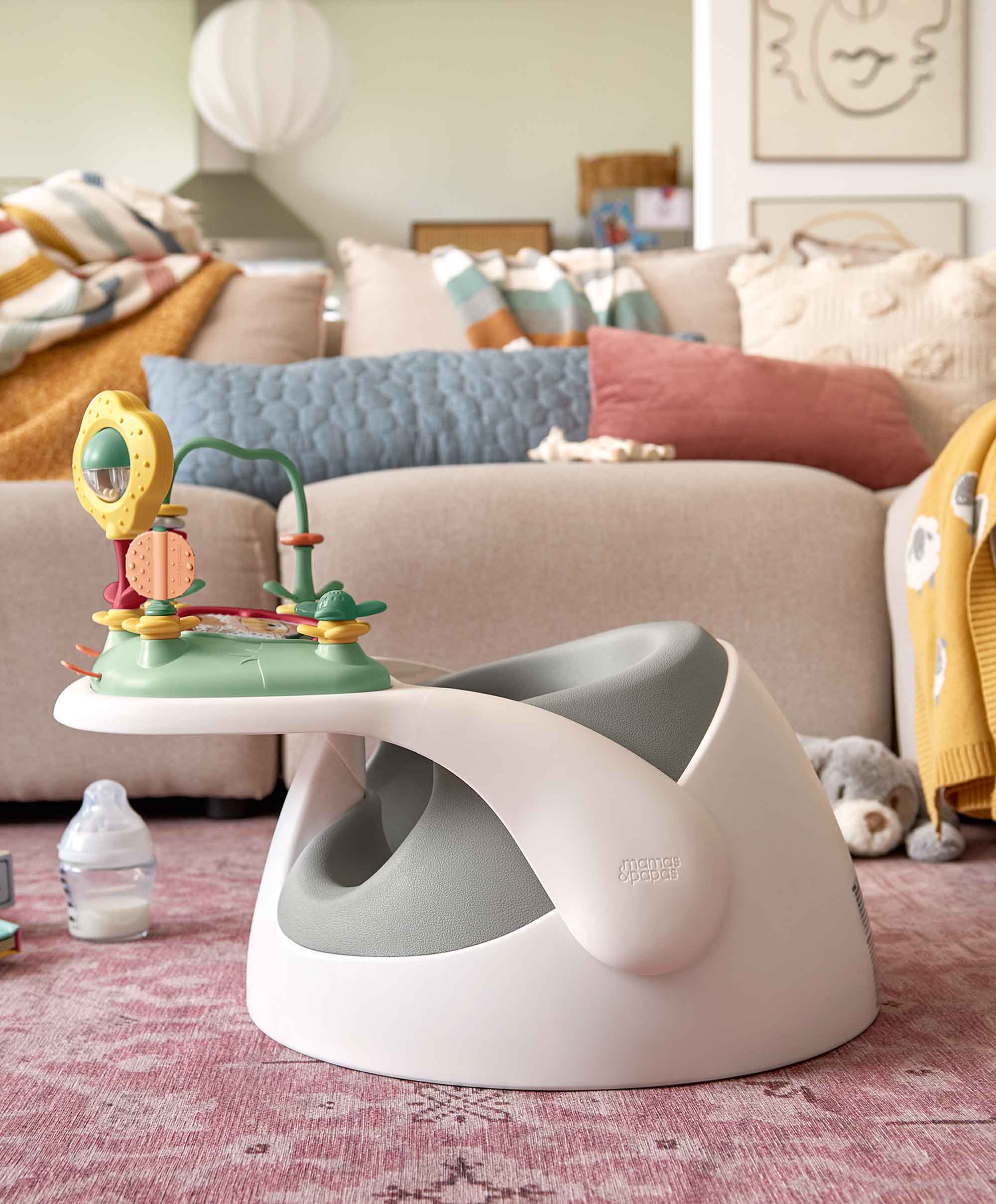 Mamas & Papas Baby Floor Seating Snug Floor Seat with Activity Tray - Pebble Grey