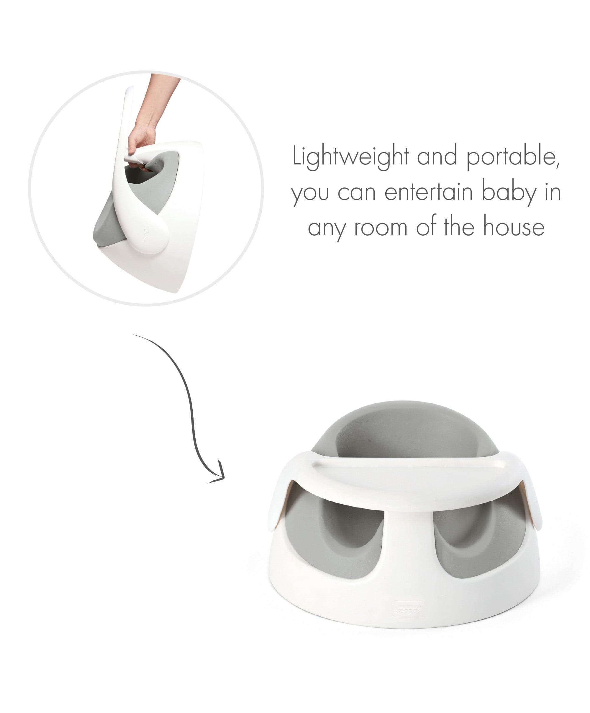 Mamas & Papas Baby Floor Seating Snug Floor Seat with Activity Tray - Pebble Grey