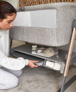 Mamas & Papas Bedside Sleeping Lua Bedside Crib - Grey