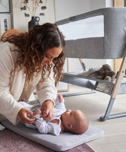 Mamas & Papas Bedside Sleeping Lua Bedside Crib - Grey