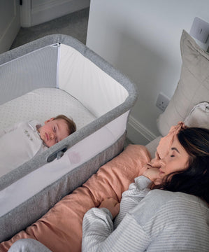 Mamas & Papas Bedside Sleeping Lua Bedside Crib - Grey