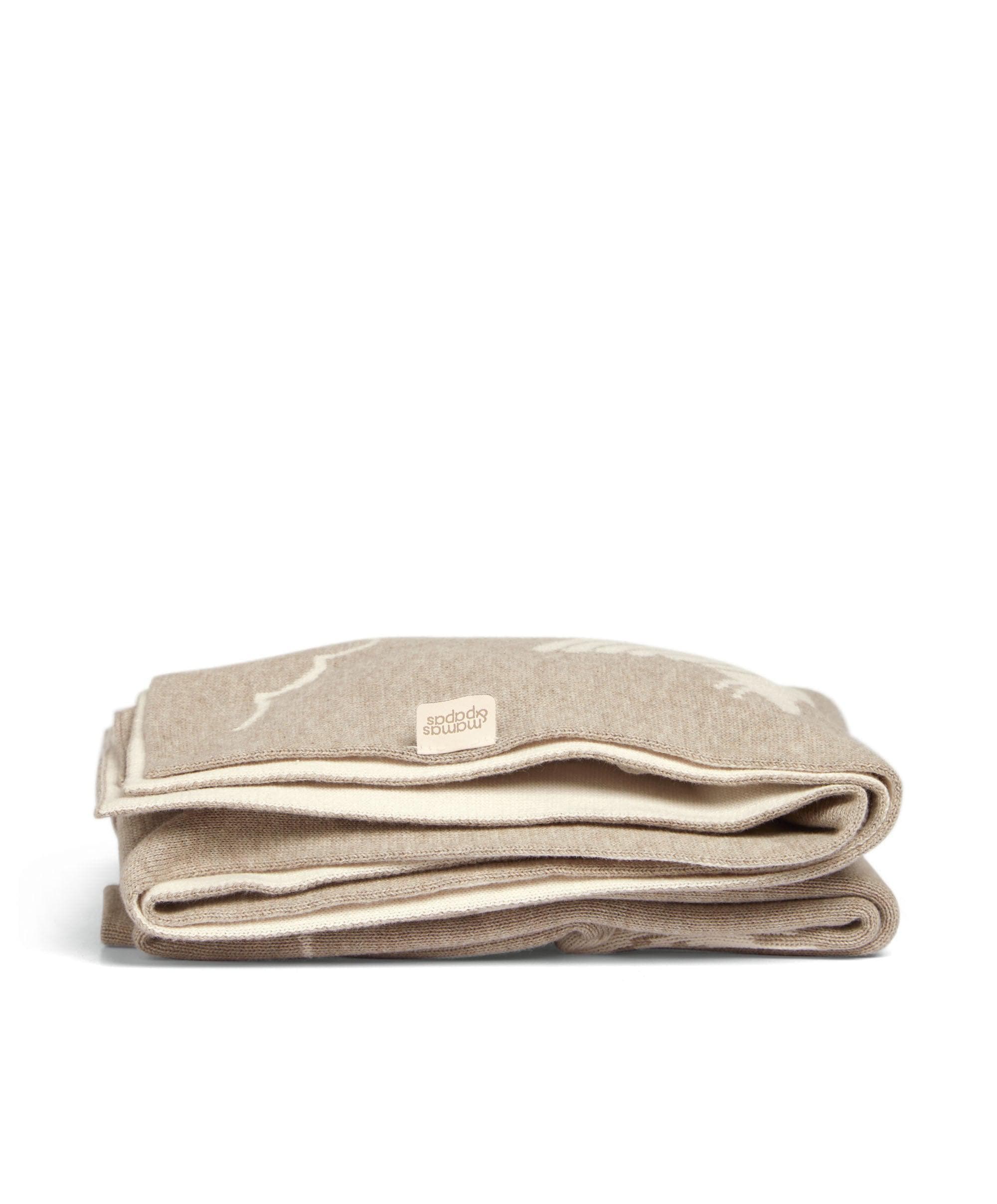 mamas & papas Knitted Blanket - Welcome to the World Duckling - Mocha