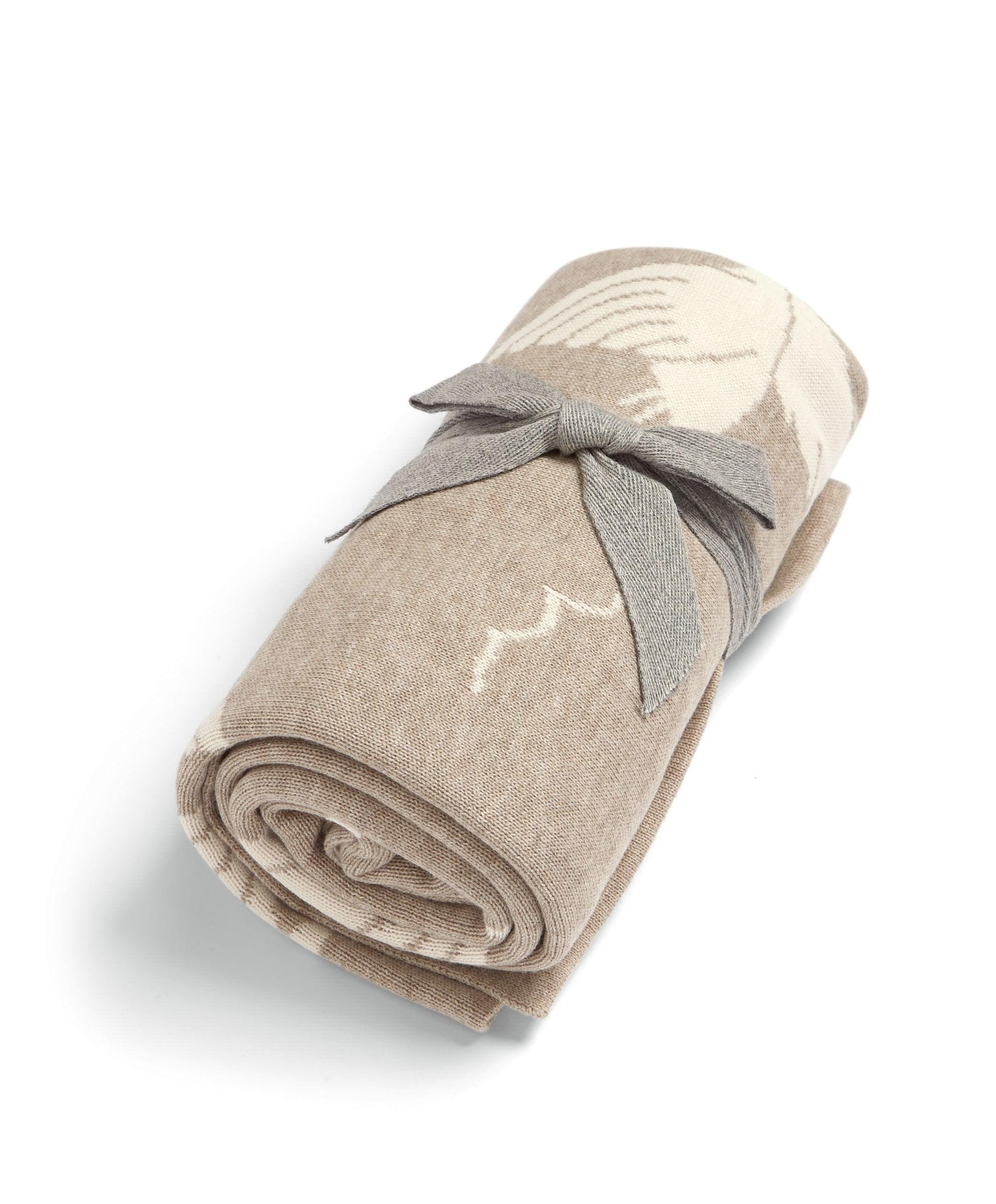 mamas & papas Knitted Blanket - Welcome to the World Duckling - Mocha