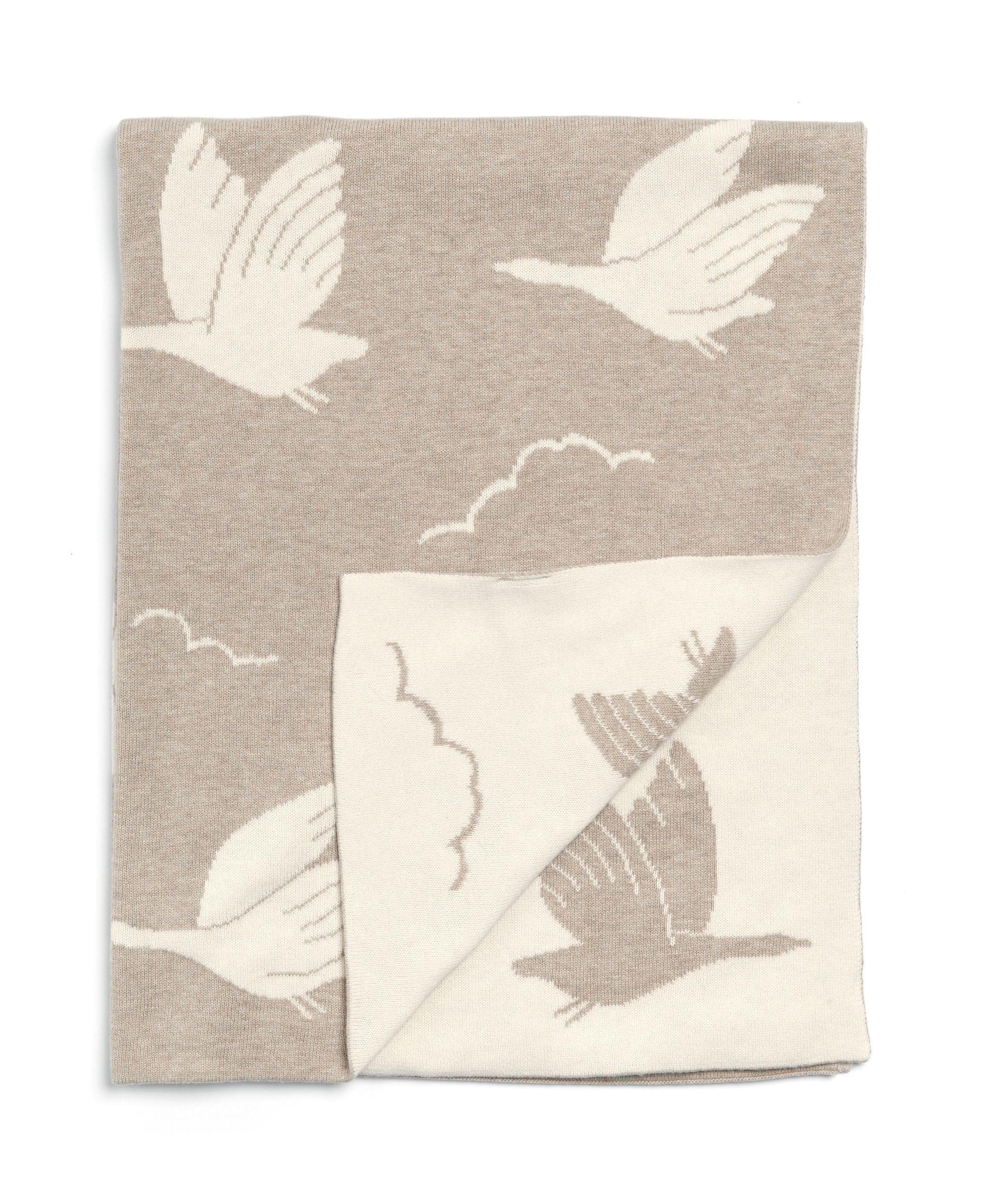mamas & papas Knitted Blanket - Welcome to the World Duckling - Mocha
