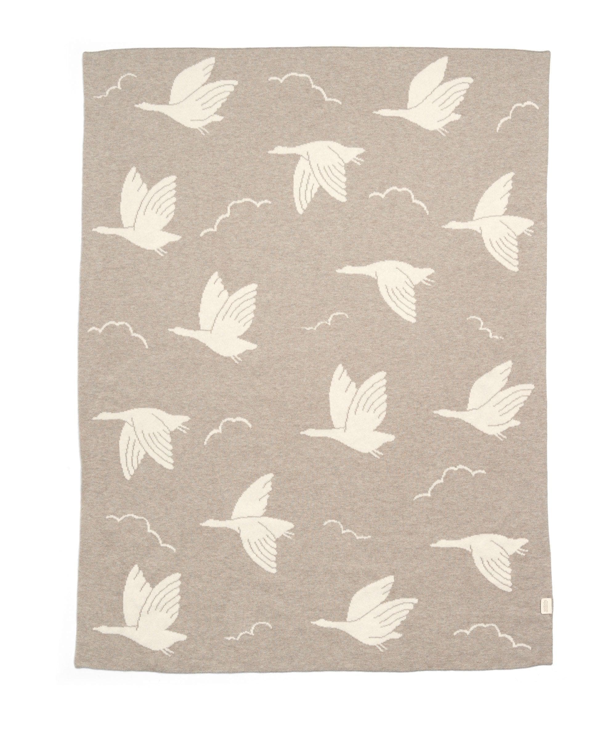 mamas & papas Knitted Blanket - Welcome to the World Duckling - Mocha