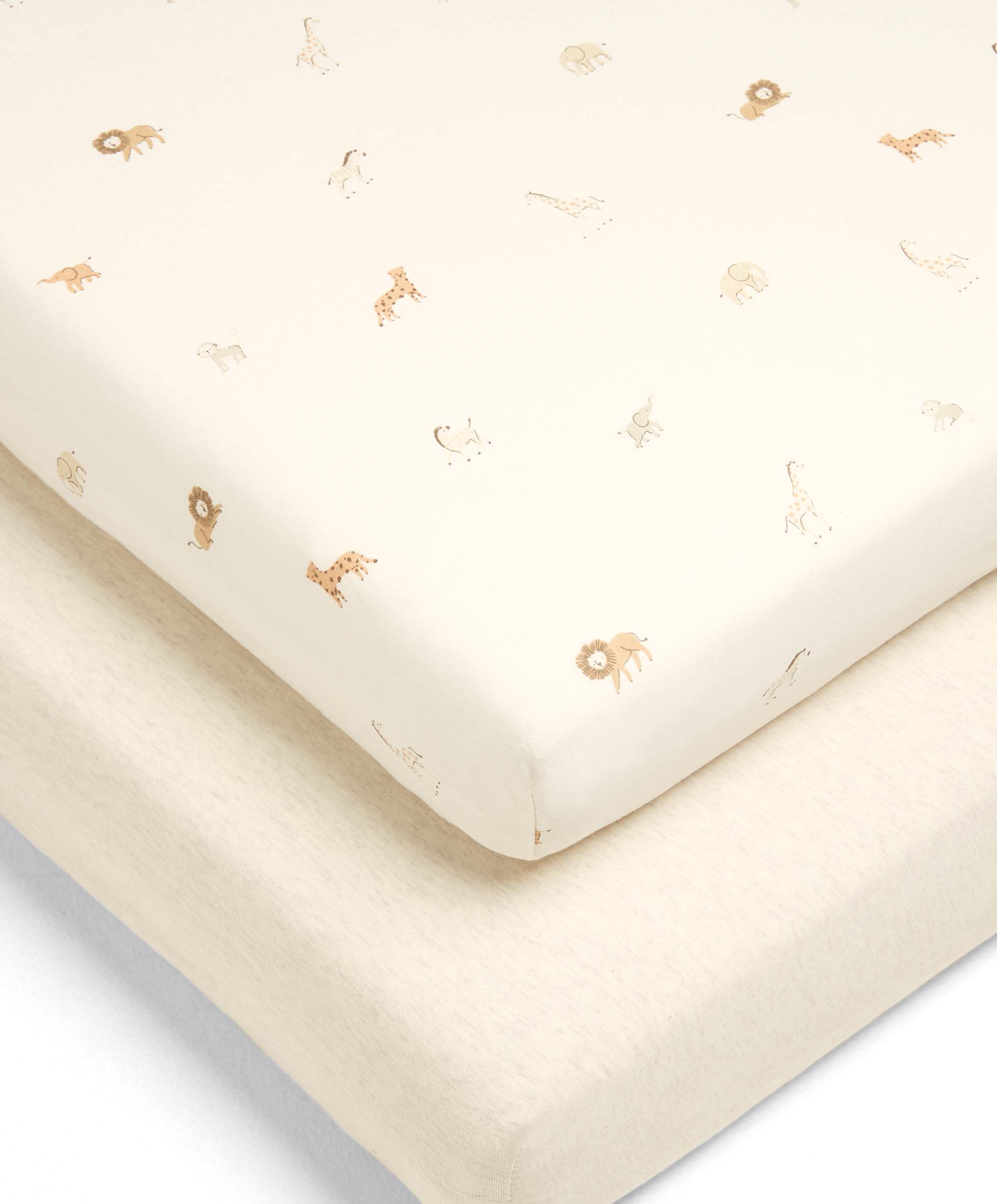 Born to be Wild Safari Marl Fitted Sheets Set of babystudio